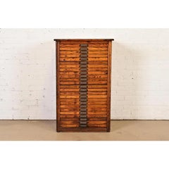 Antique Oak 25-Drawer Architect's Blueprint File Cabinet by Hamilton, Circa 1900