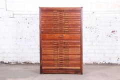 Antique Oak 26-Drawer Map Flat File, circa 1913