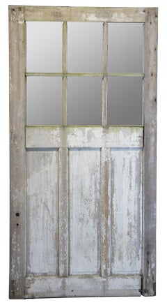 Puerta de granero rústica de roble antiguo con 6 paneles, estilo rústico de casa de campo, madera recuperada, 48" x 94
