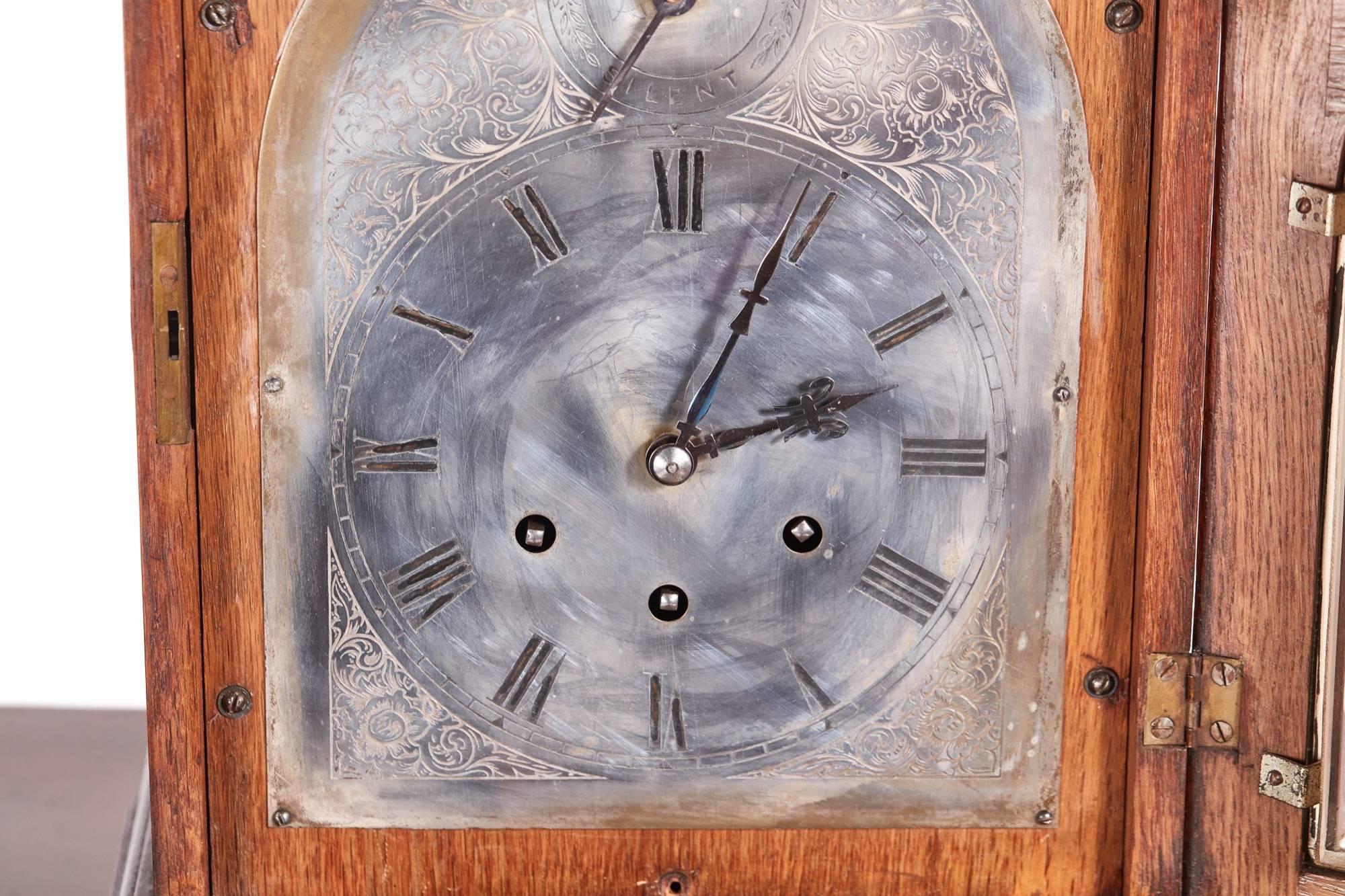 Antique Oak 8 Day Mantel Clock 2