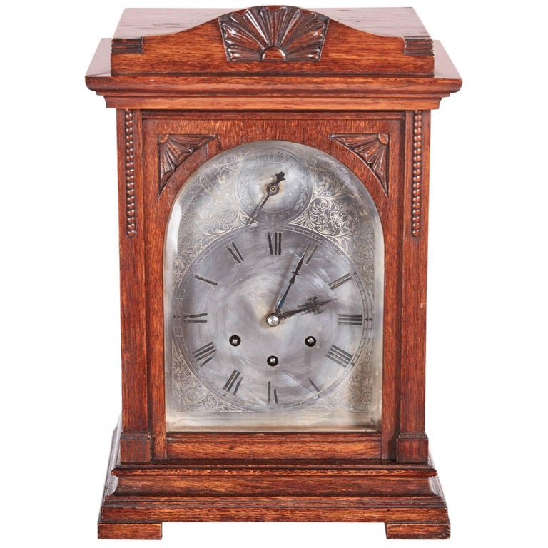 Antique Oak 8 Day Mantel Clock at 1stDibs