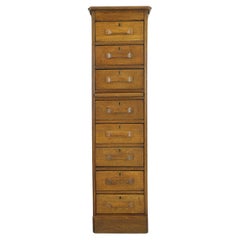 Used Oak 8 Drawer Office File Cabinet w Pull Out Top