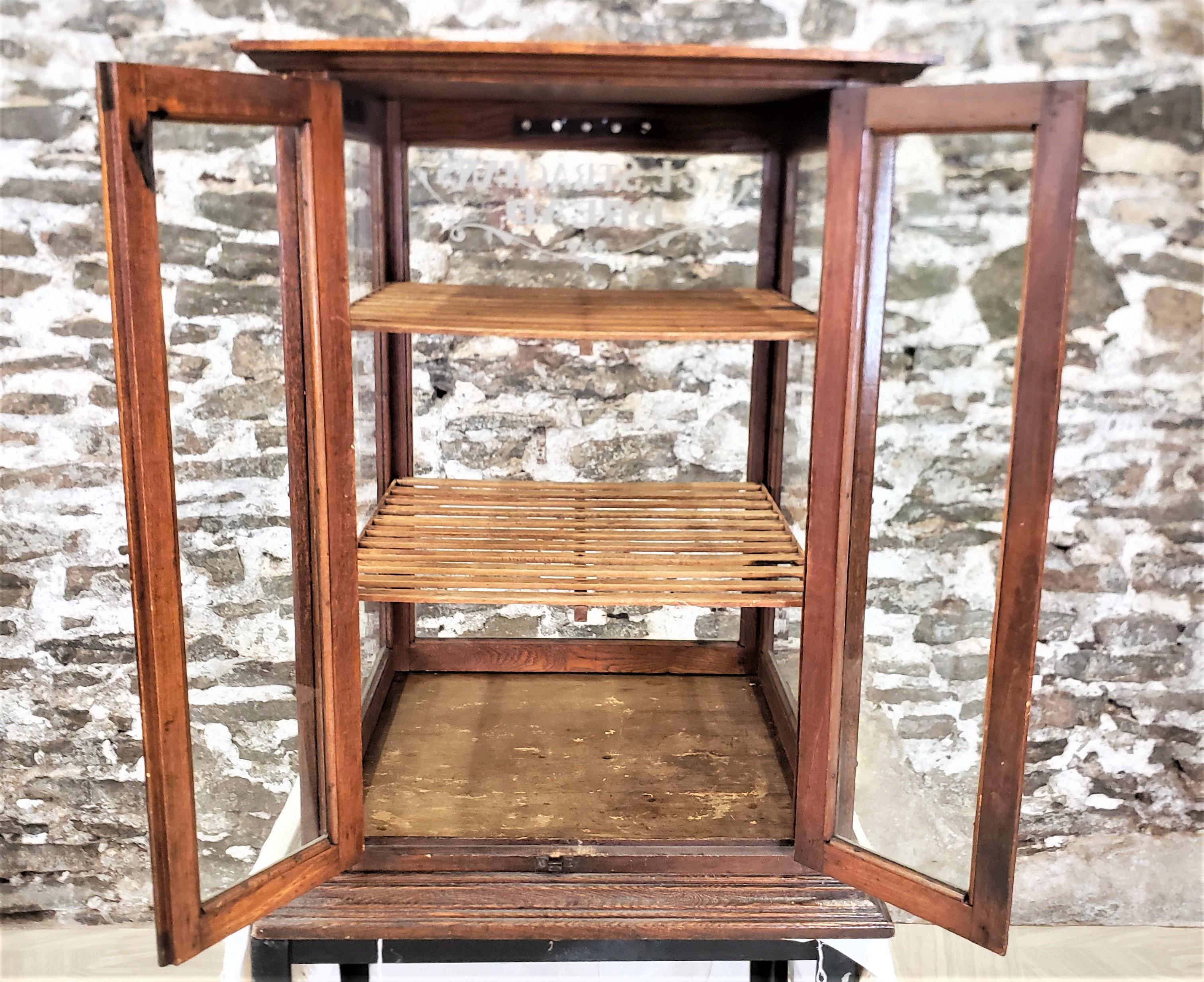 20th Century Antique Oak A & L Strachan's Bread Bakery Store Advertising Display Cabinet