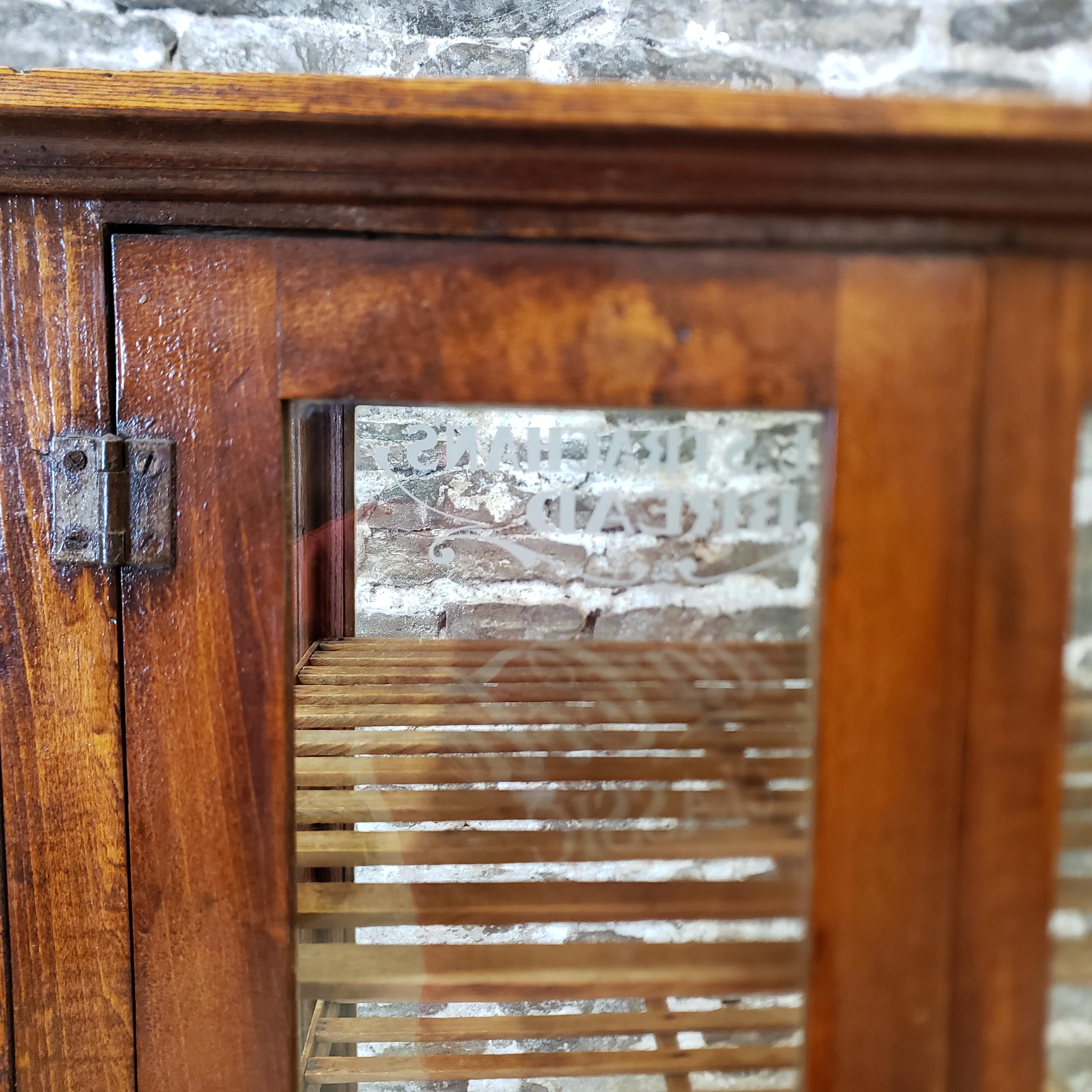 Antique Oak A & L Strachan's Bread Bakery Store Advertising Display Cabinet 1
