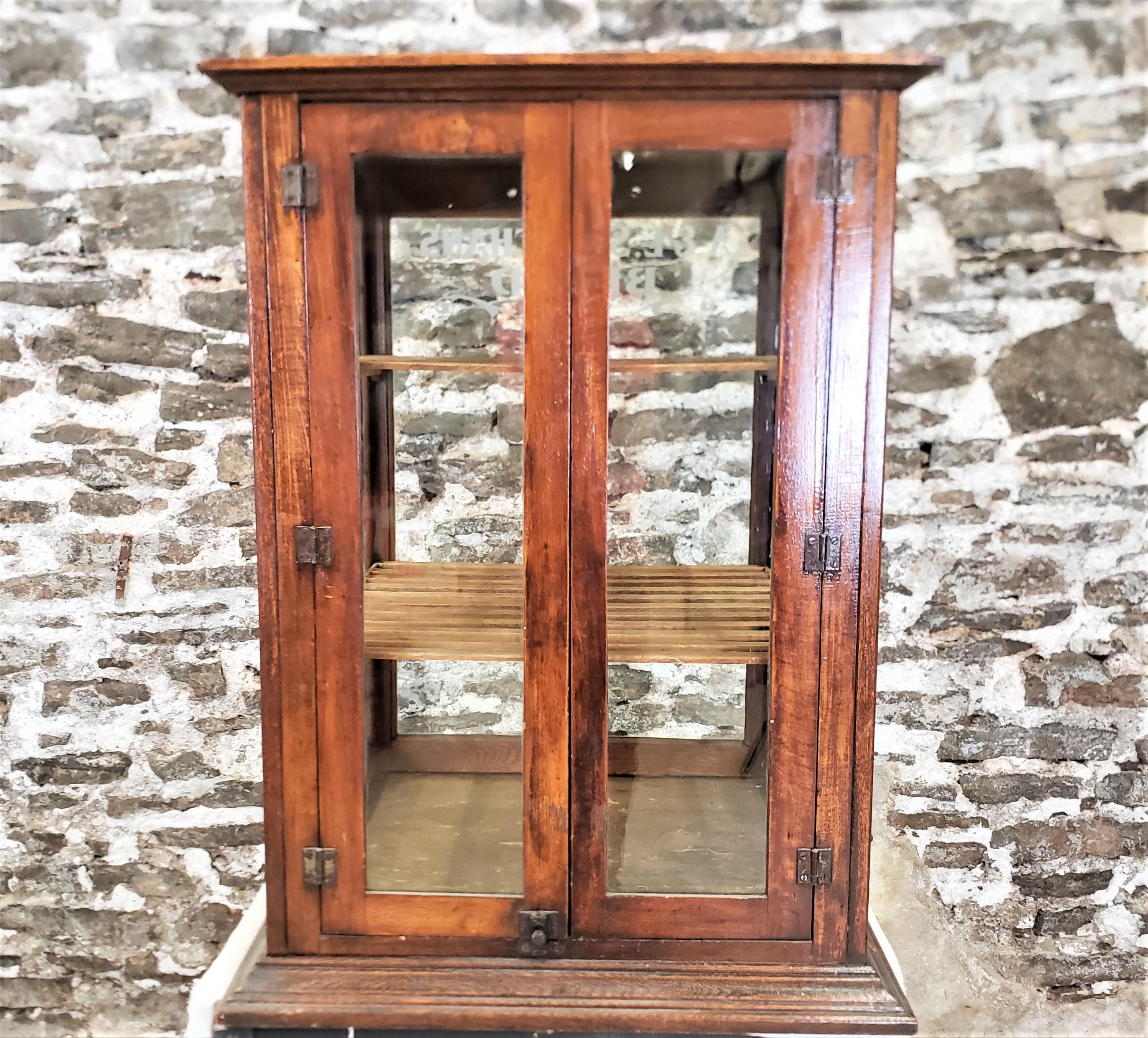 American Antique Oak A & L Strachan's Bread Bakery Store Advertising Display Cabinet