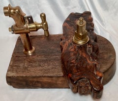 Antique Oak and Brass Beer or Wine Dispenser, circa 1870s