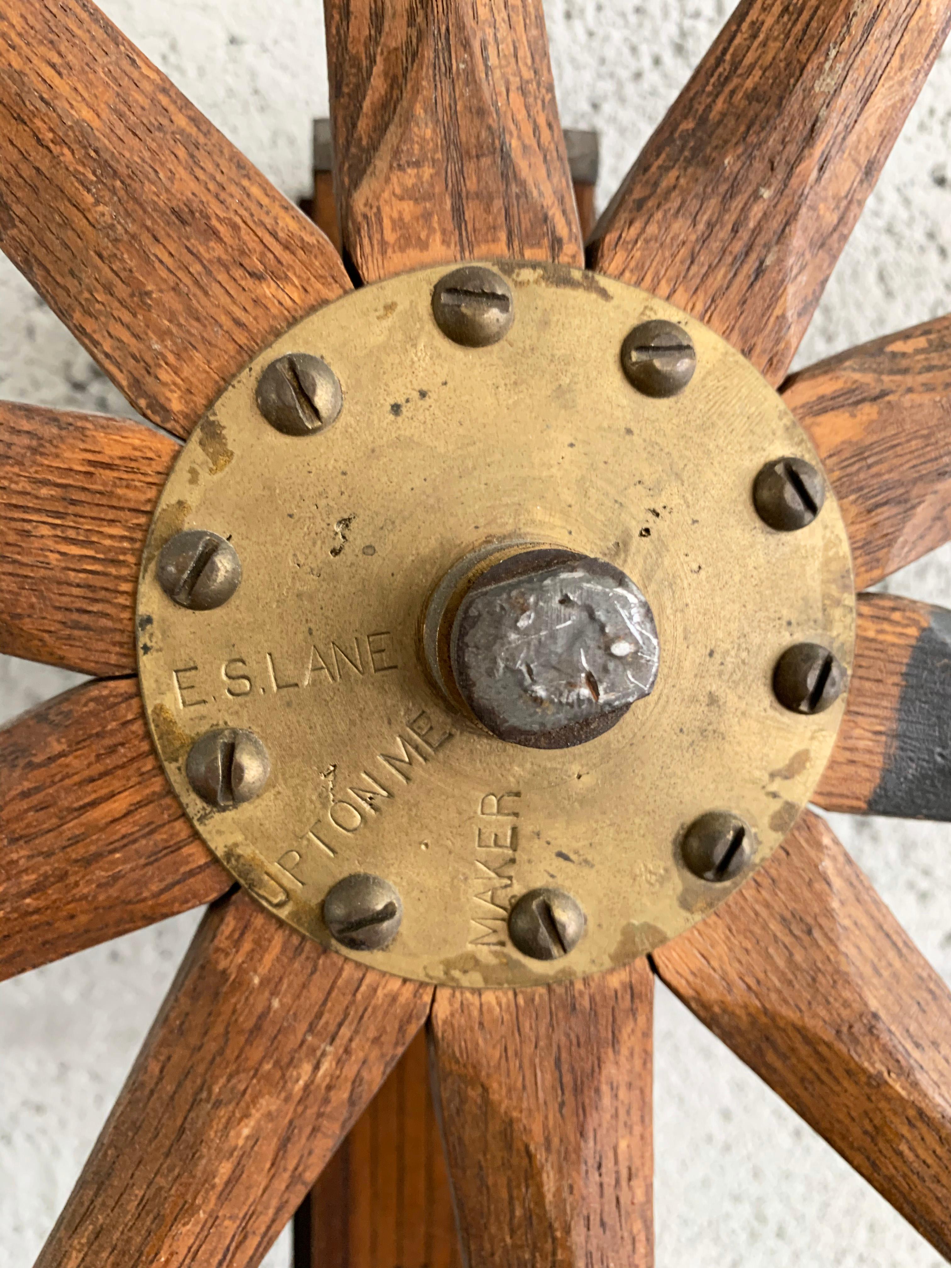 Calibro antico in legno di Oak e ottone di E. S. Lane, Upton ME in vendita 1