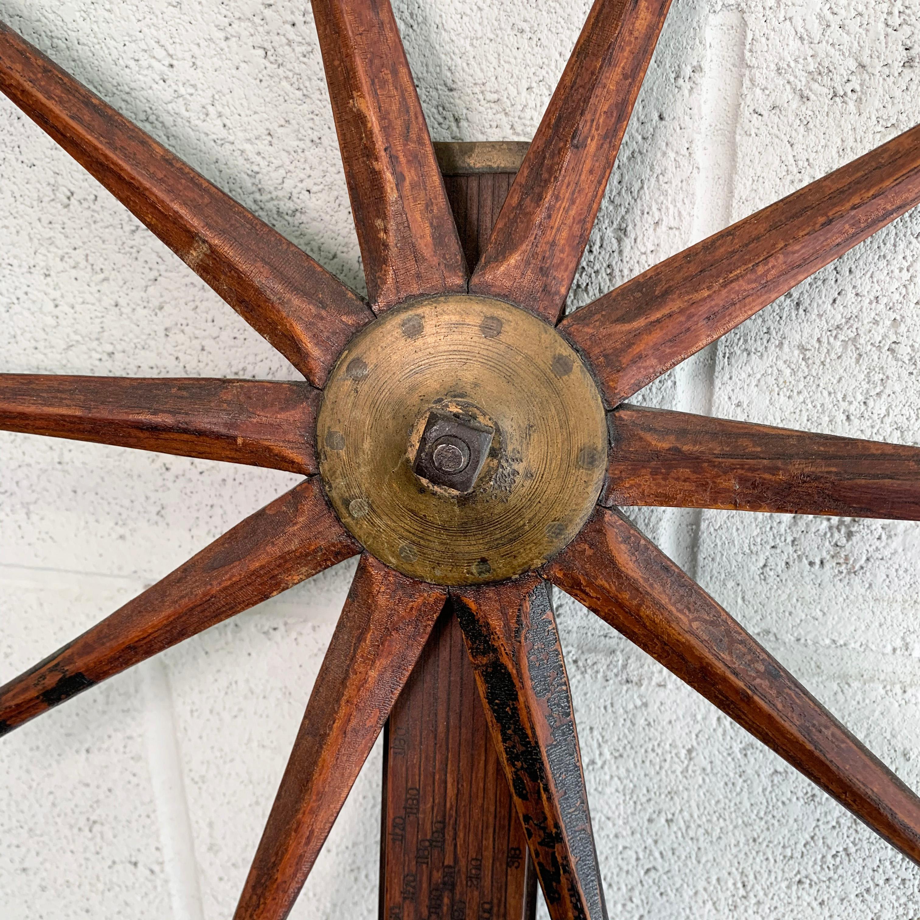 20th Century Antique Oak and Brass Lumber Caliper by William Greenlief For Sale