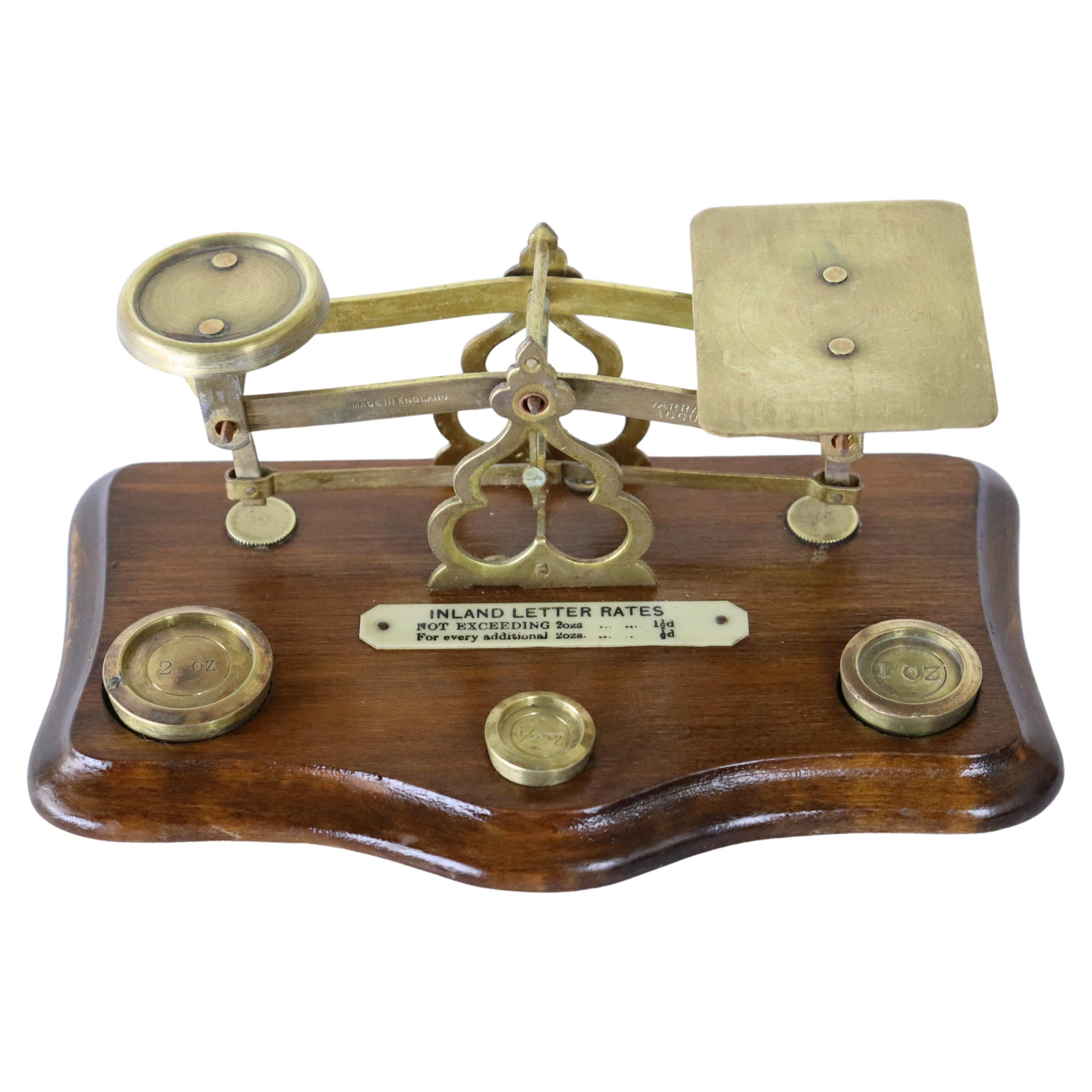Antique Oak and Brass Postal Scale