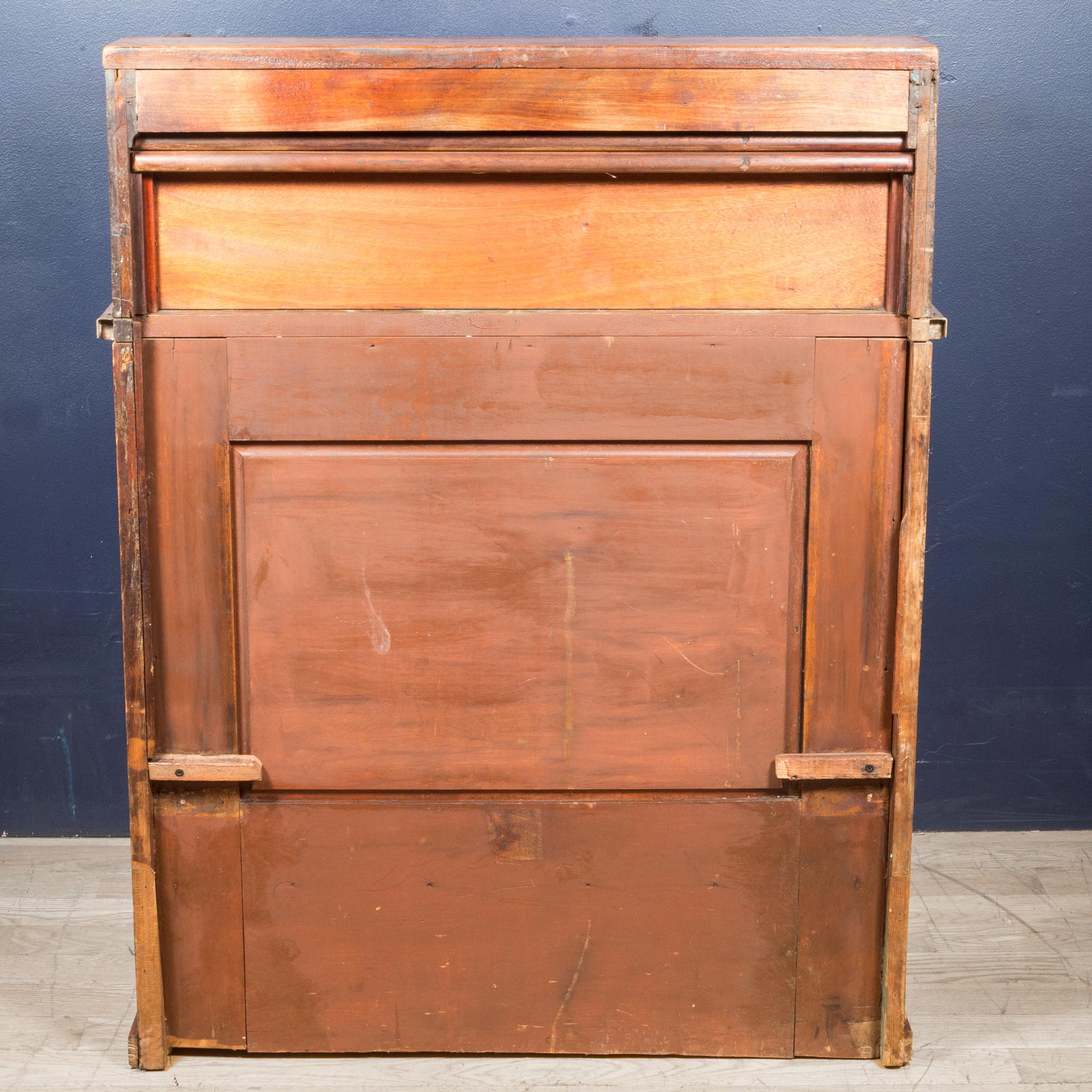 20th Century Antique Oak and Brass Rolltop Desk, circa 1930