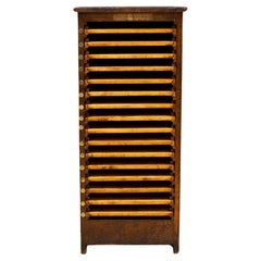 Used Oak and Chestnut Typesetter's 16 Drawer Letterhead Cabinet c.1880-1920