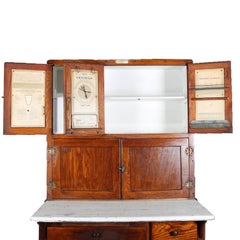 Antique Oak and Enamel Authentic Indiana Hoosier Cabinet, circa 1910