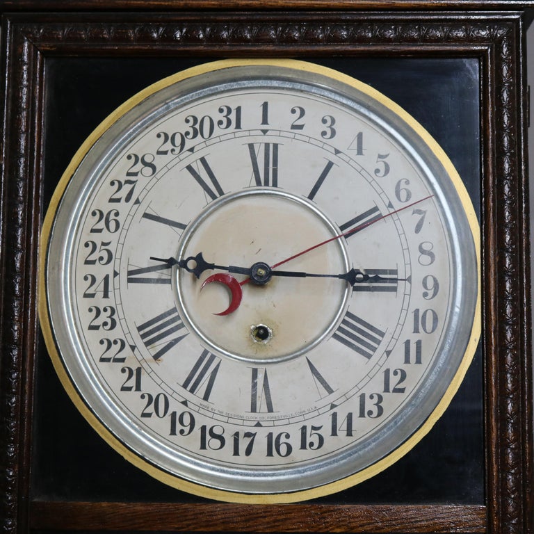 Antique Oak Ansonia Regulator Clock, circa 1910 at 1stDibs
