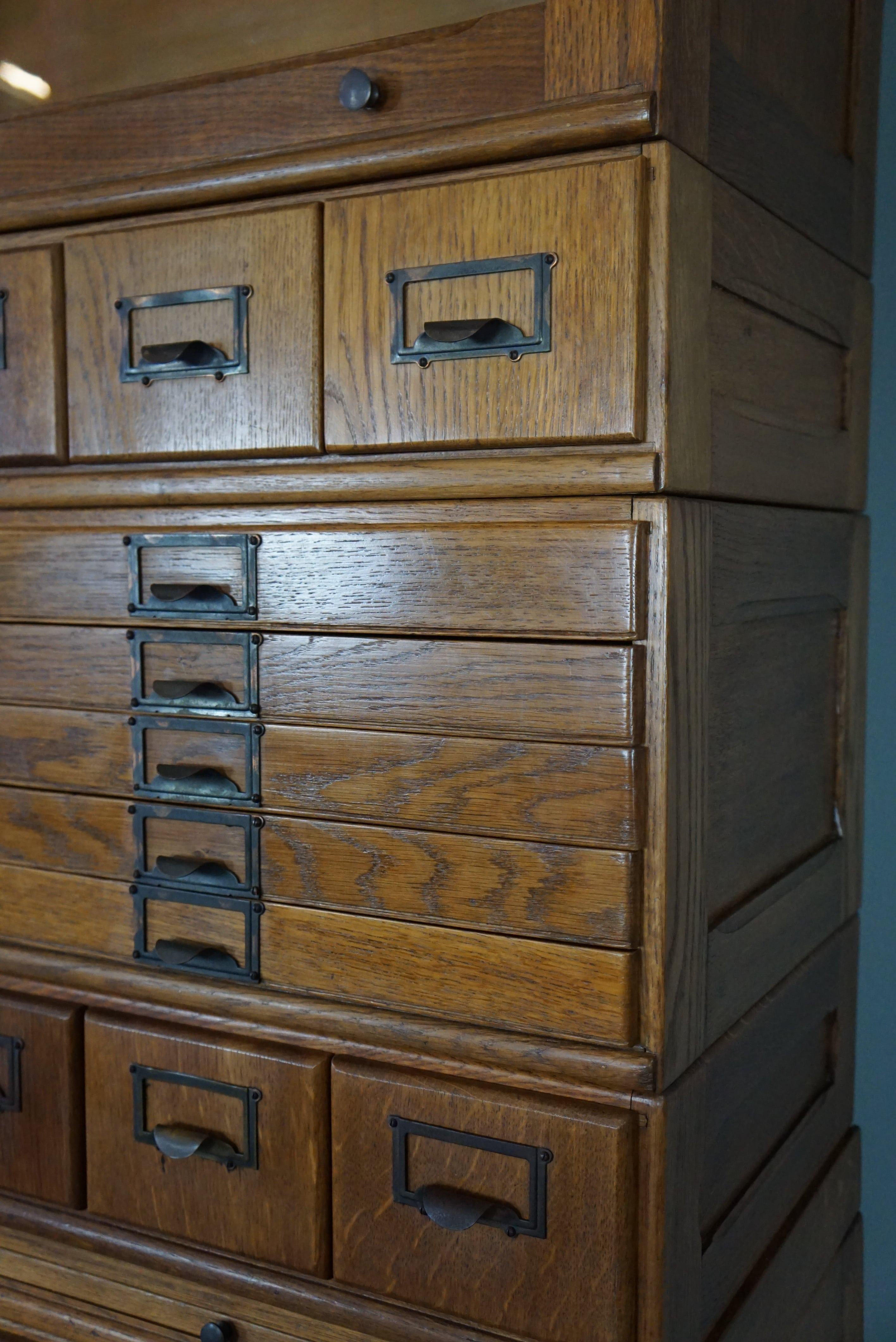 Antique oak apothecary cabinet, early 1900s For Sale 3