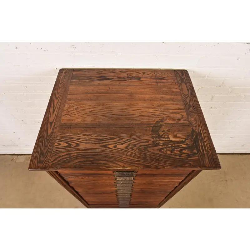 Antique Oak Architect's Blueprint File Cabinet by Hamilton, Circa 1900 For Sale 4