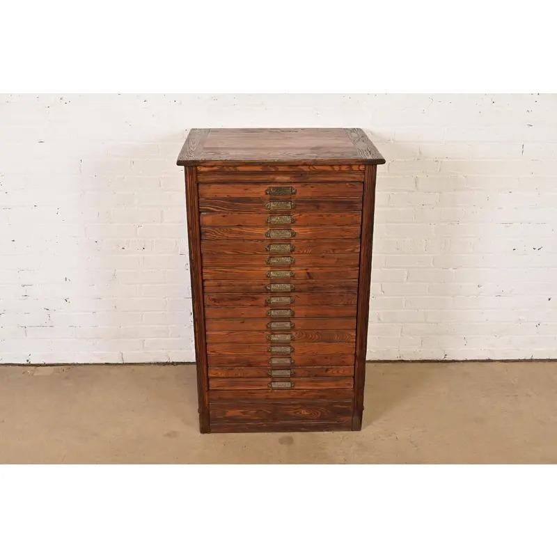 American Antique Oak Architect's Blueprint File Cabinet by Hamilton, Circa 1900 For Sale