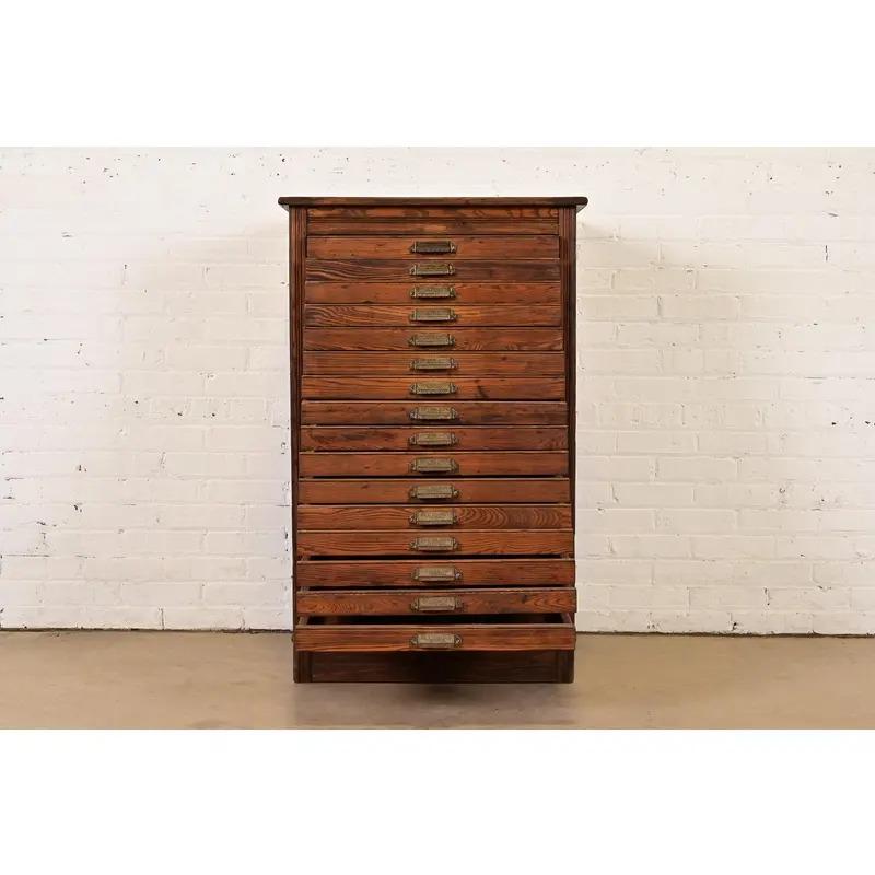 20th Century Antique Oak Architect's Blueprint File Cabinet by Hamilton, Circa 1900 For Sale