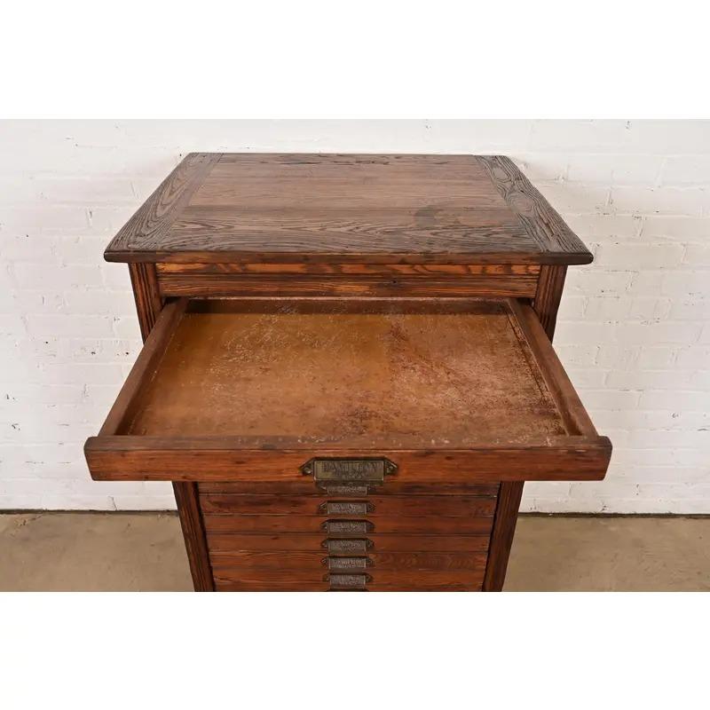 Antique Oak Architect's Blueprint File Cabinet by Hamilton, Circa 1900 For Sale 2