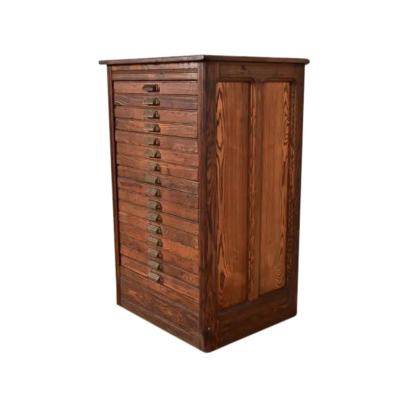 Antique Oak Architect
s Blueprint File Cabinet by Hamilton, Circa 1900