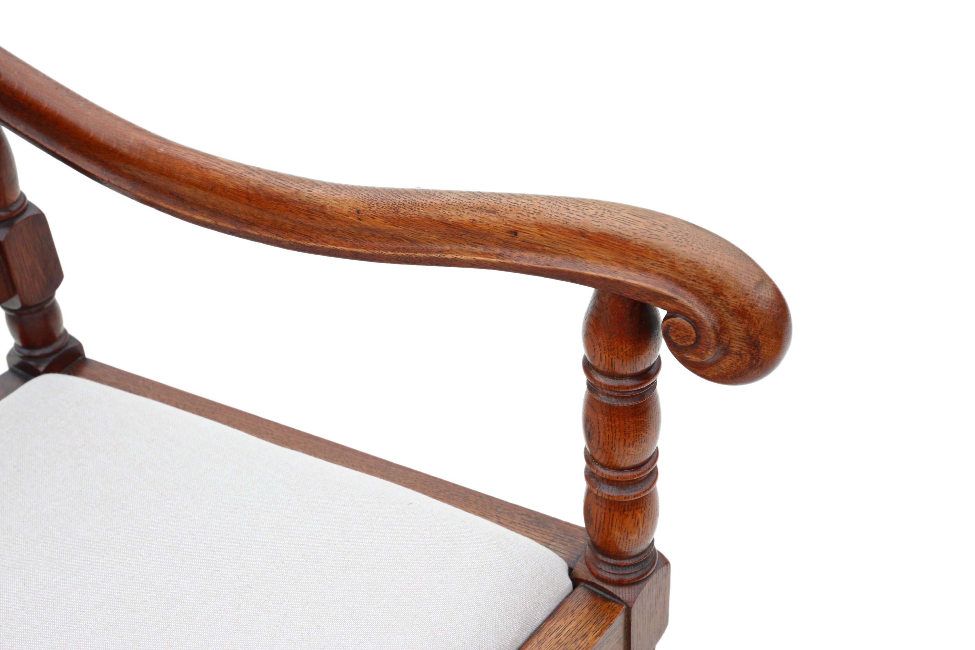 Antiker Eichenholzsessel mit Elbow-Schreibtischstuhl im Charles-II-Stil im Angebot 1
