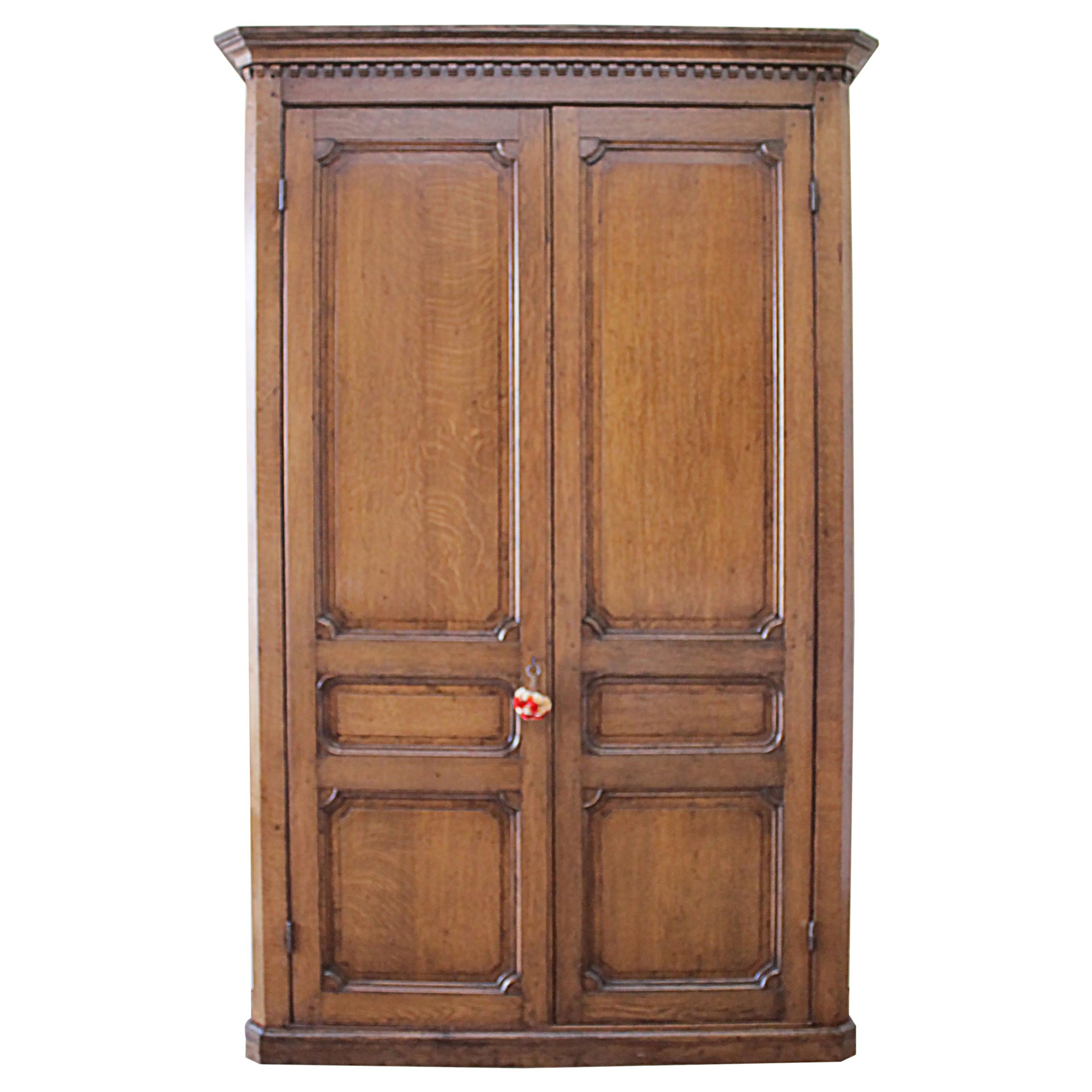 Antique Oak Armoire Cupboard at 1stDibs