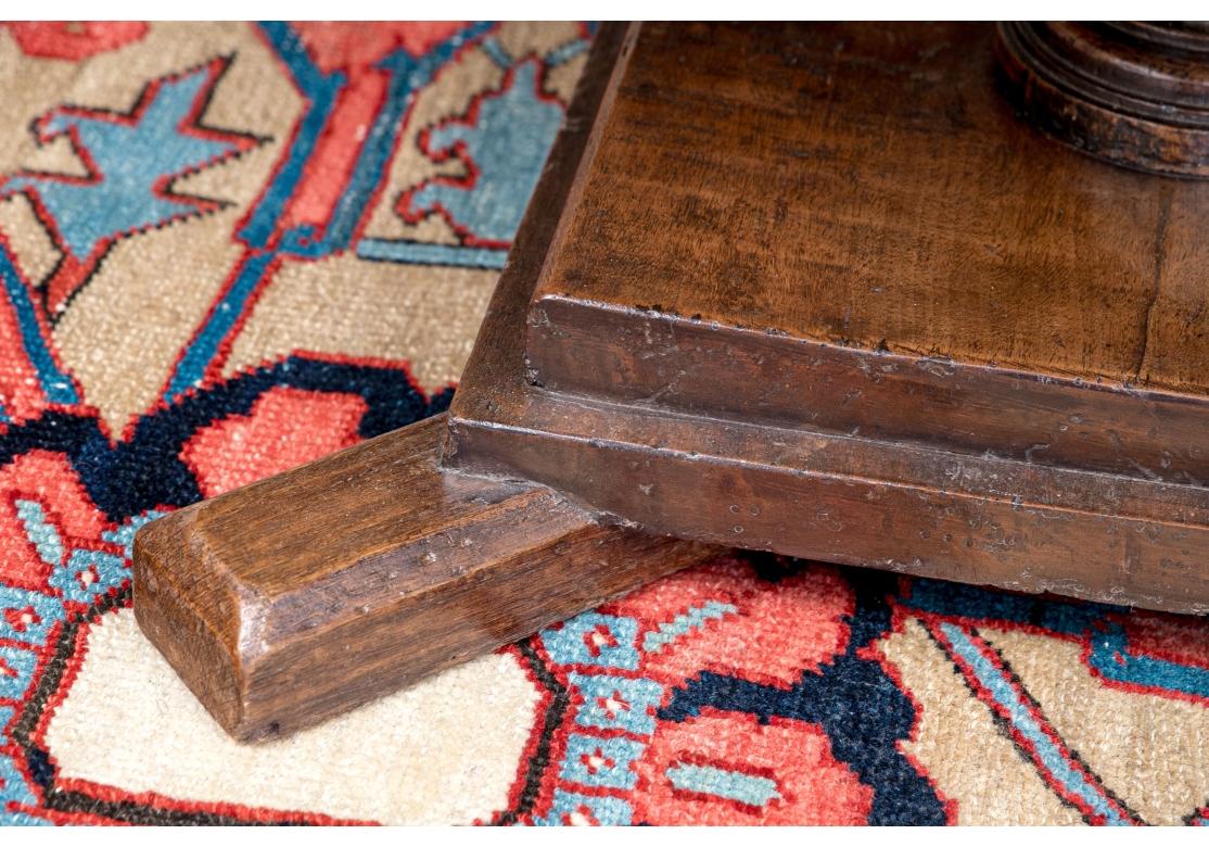 Antique Oak Arts and Crafts Era Round Pedestal Table For Sale 9