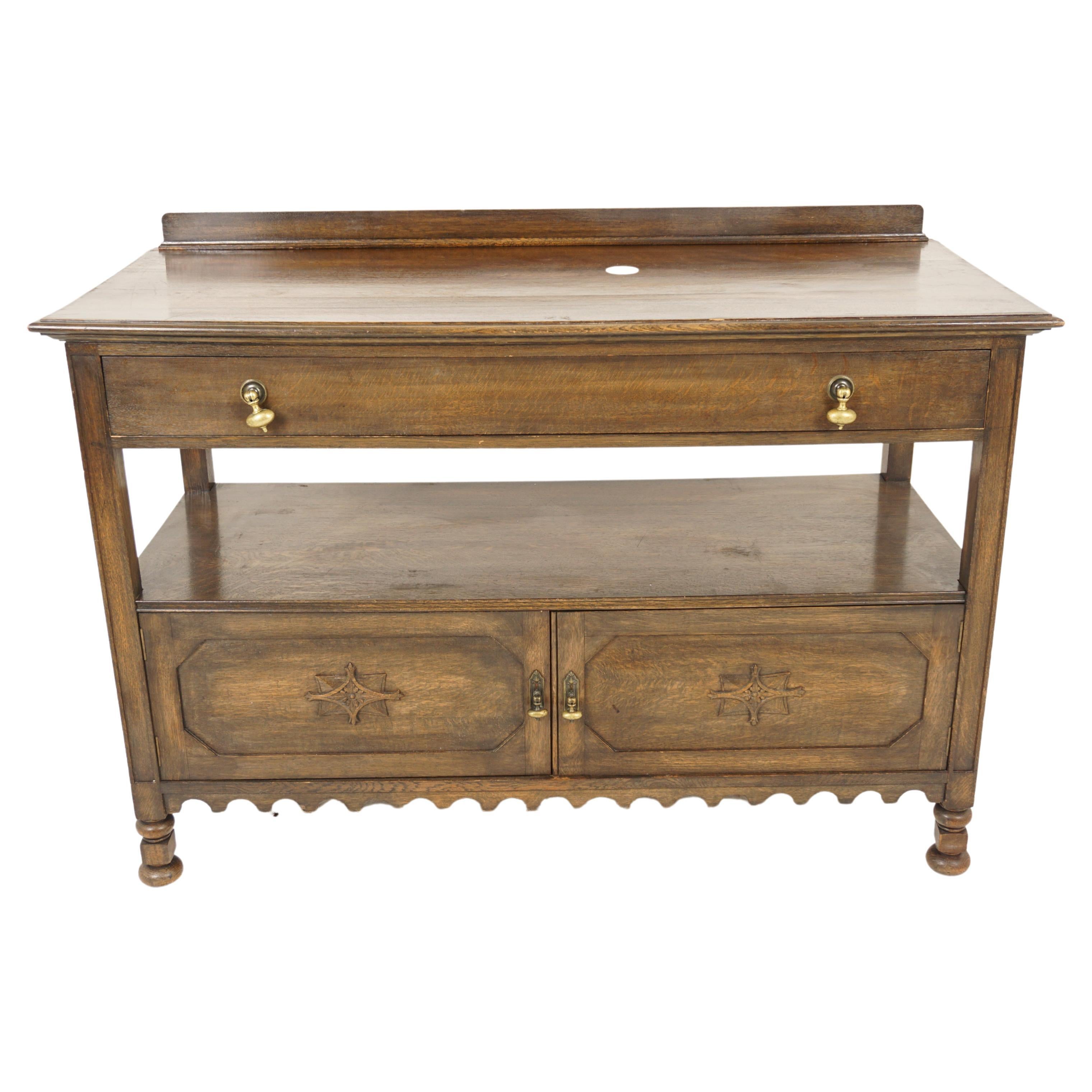 Antique Oak Arts & Crafts Hall Table, Serving, Sofa Table, Scotland 1910, H1029 For Sale