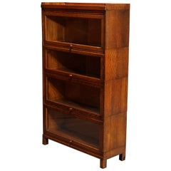 Antique Oak Arts 
Crafts Mission Four-Section Stacking Bookcase, circa 1910