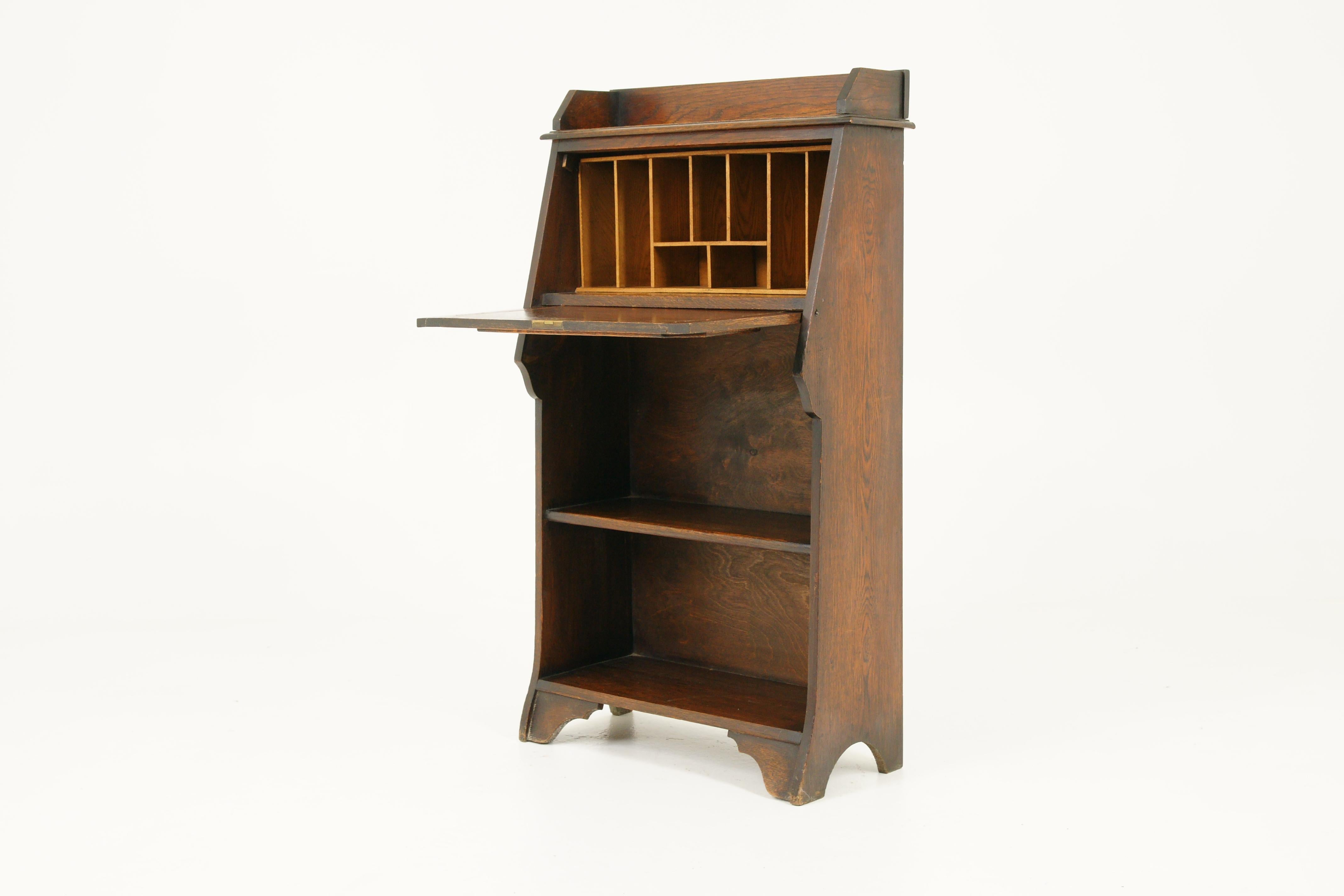 antique drop front secretary desk with bookcase