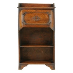 Antique Oak Arts & Crafts Slant Drop Front Desk Bookcase Scotland, 1910