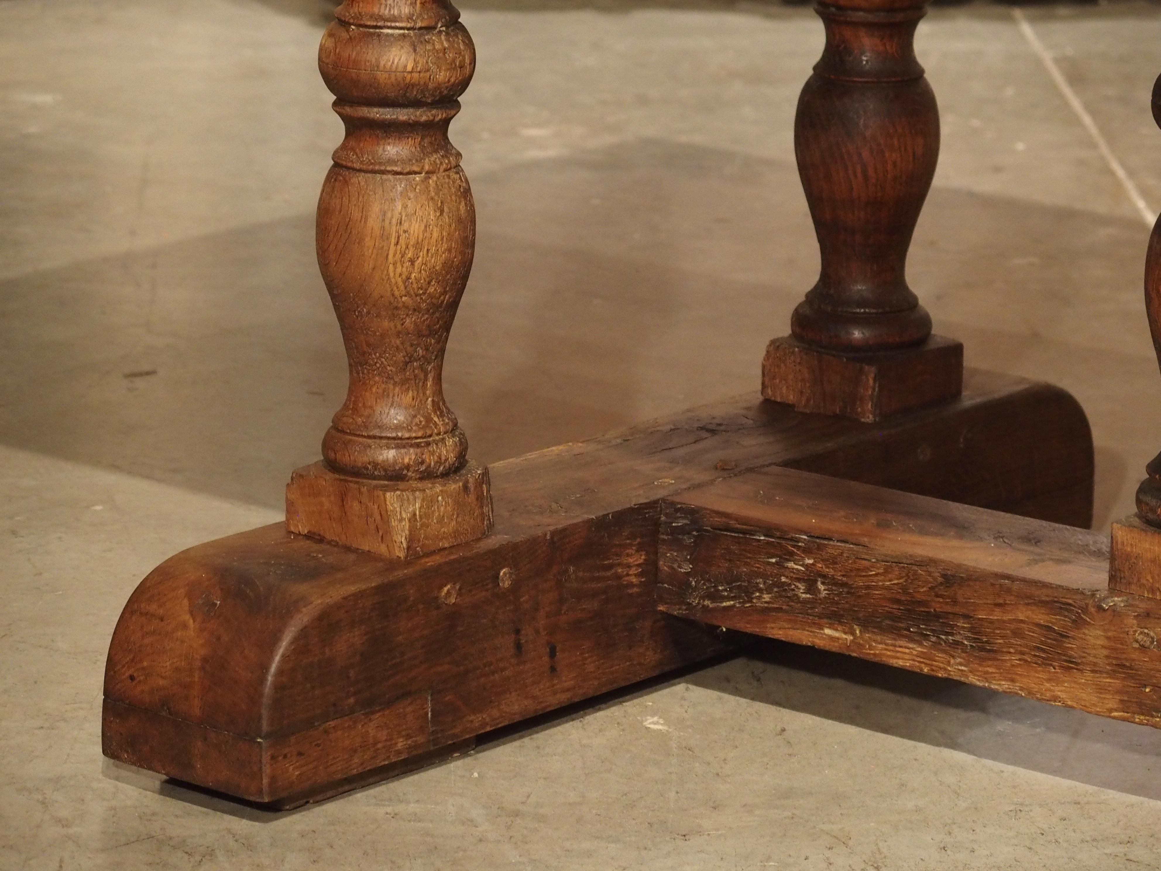 Antique Oak Baluster Leg Dining Table from France, circa 1850 4