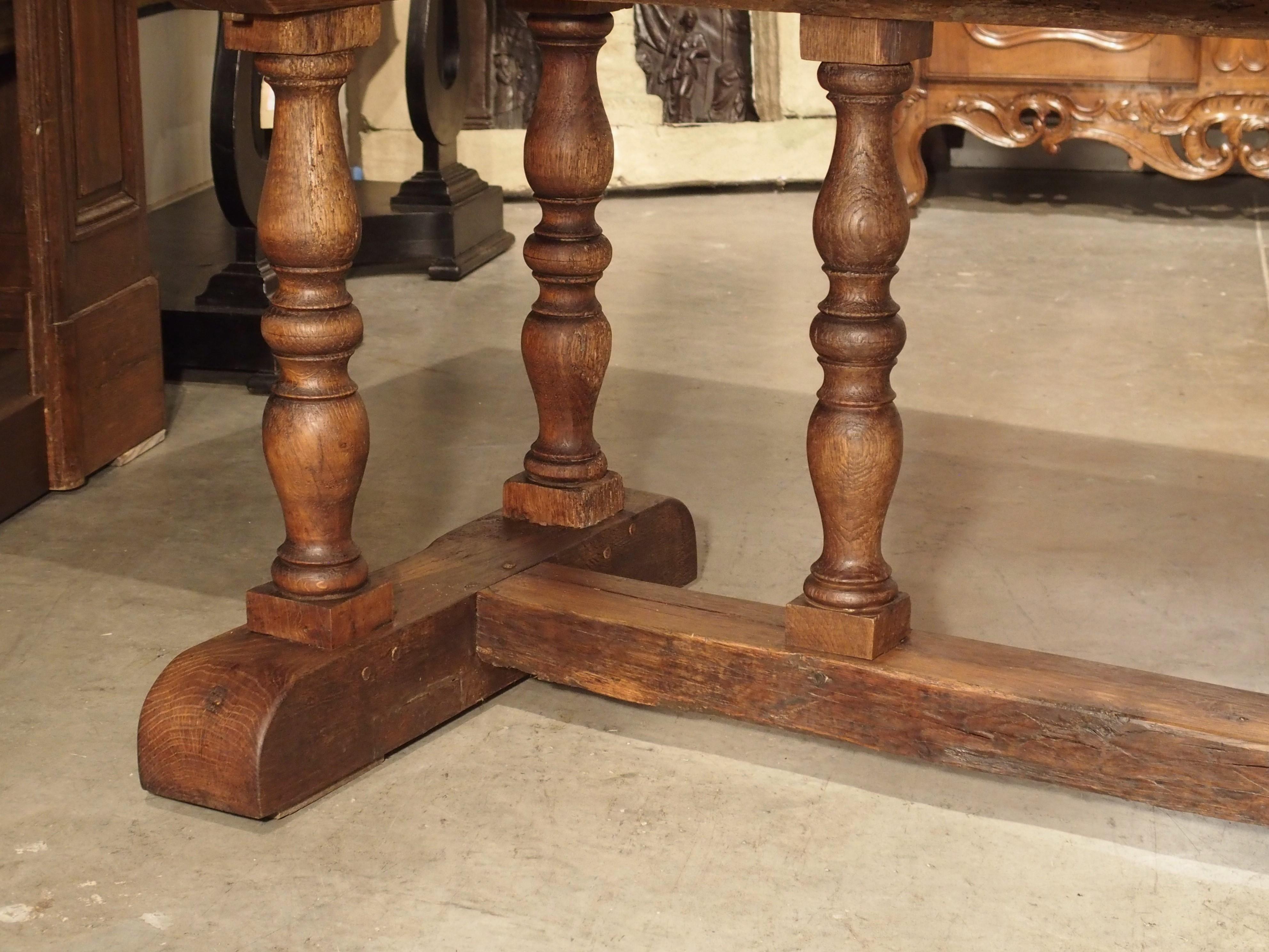 Antique Oak Baluster Leg Dining Table from France, circa 1850 8
