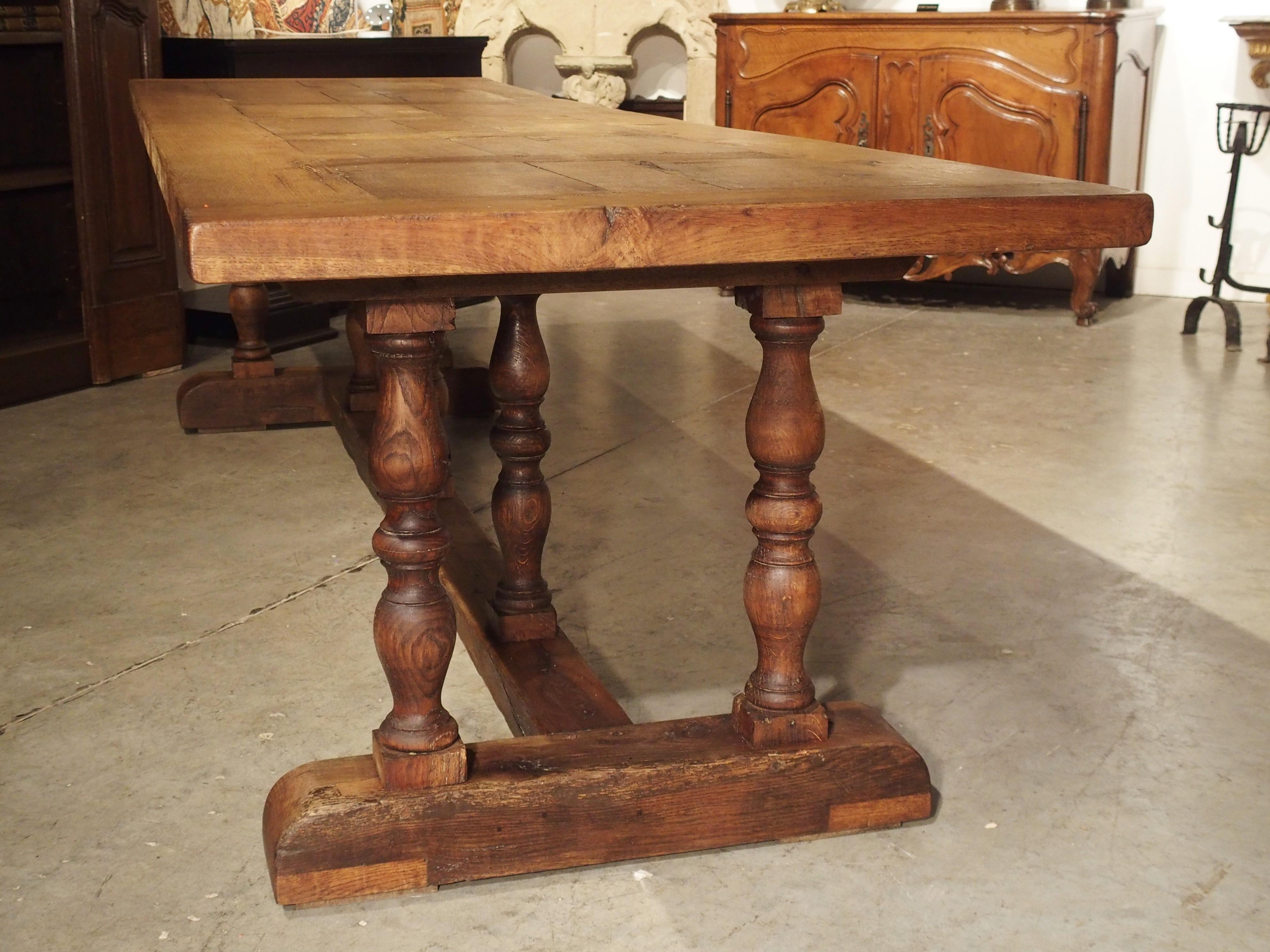 Antique Oak Baluster Leg Dining Table from France, circa 1850 10