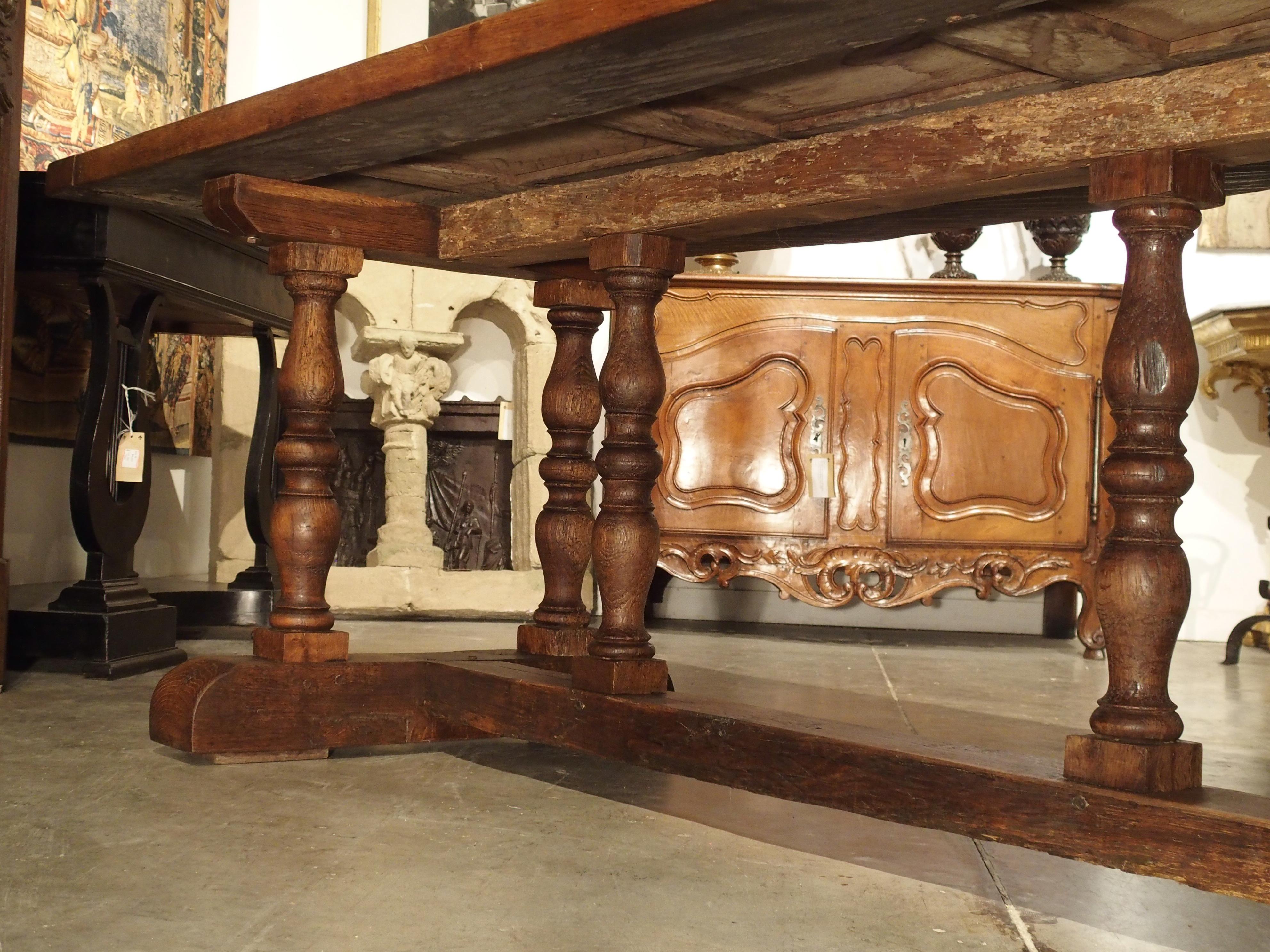 Antique Oak Baluster Leg Dining Table from France, circa 1850 12