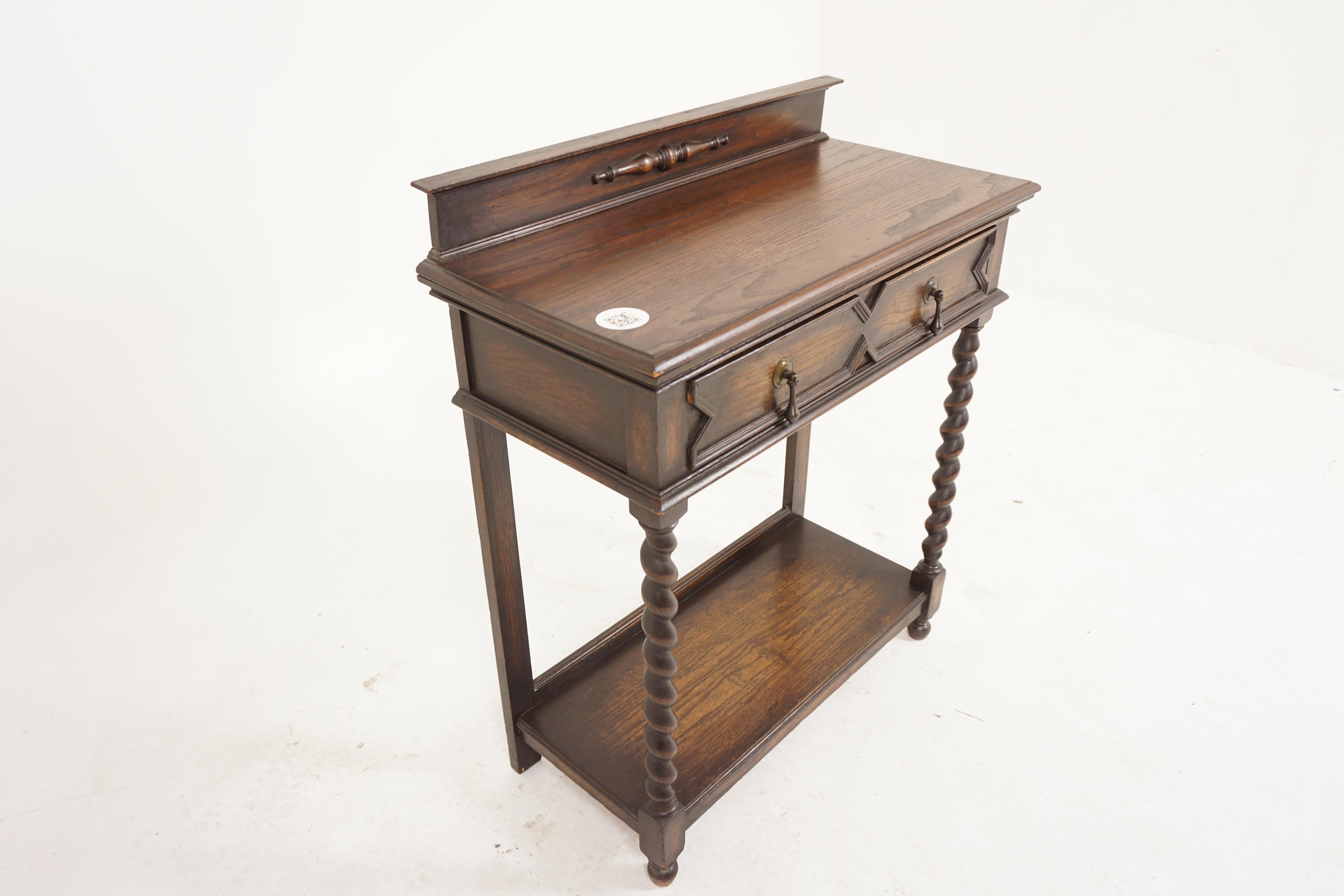 Scottish Antique Oak Barley Twist Hall Table, Sofa Table, Scotland 1910, H603