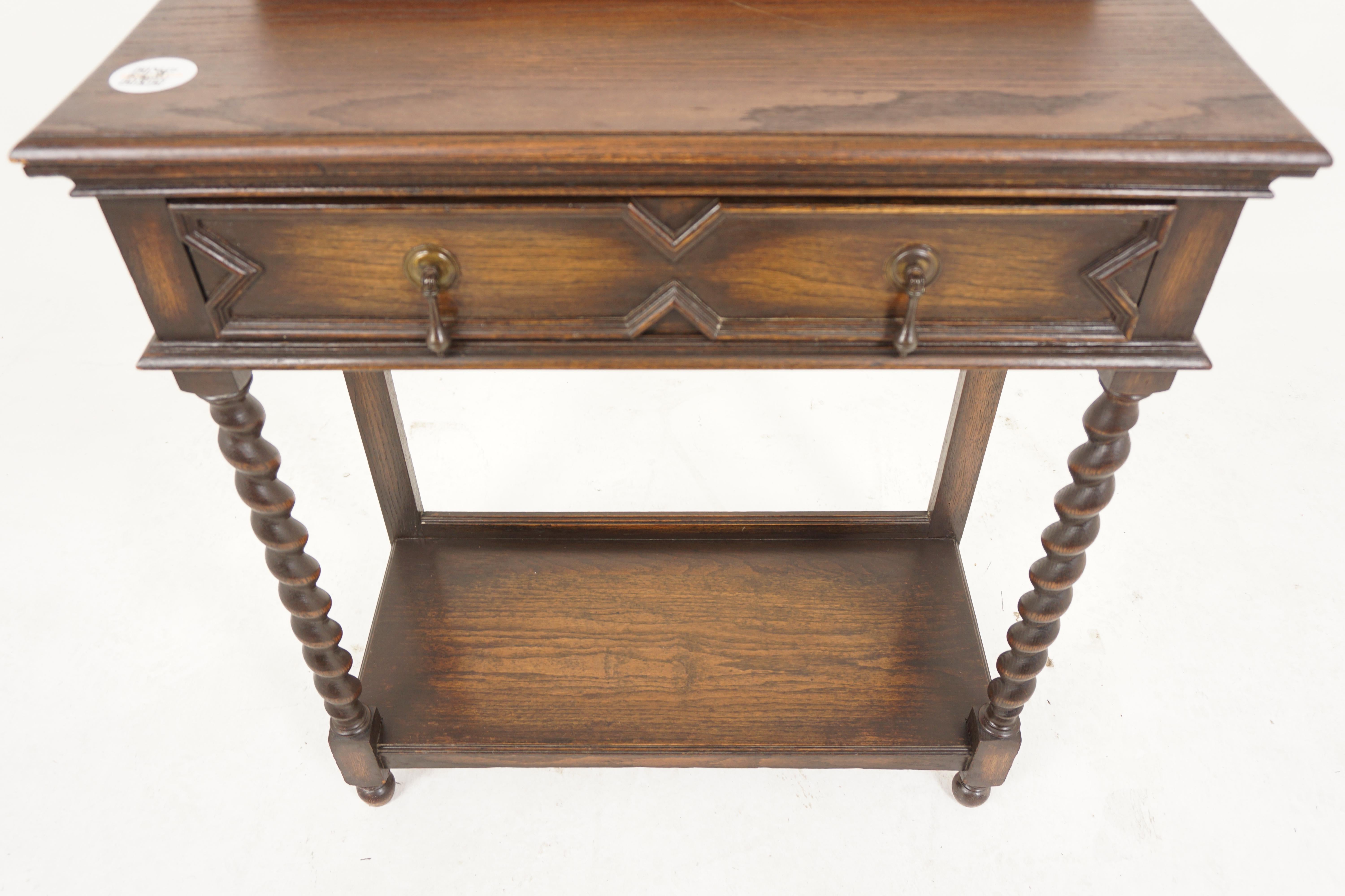 Antique Oak Barley Twist Hall Table, Sofa Table, Scotland 1910, H603 1