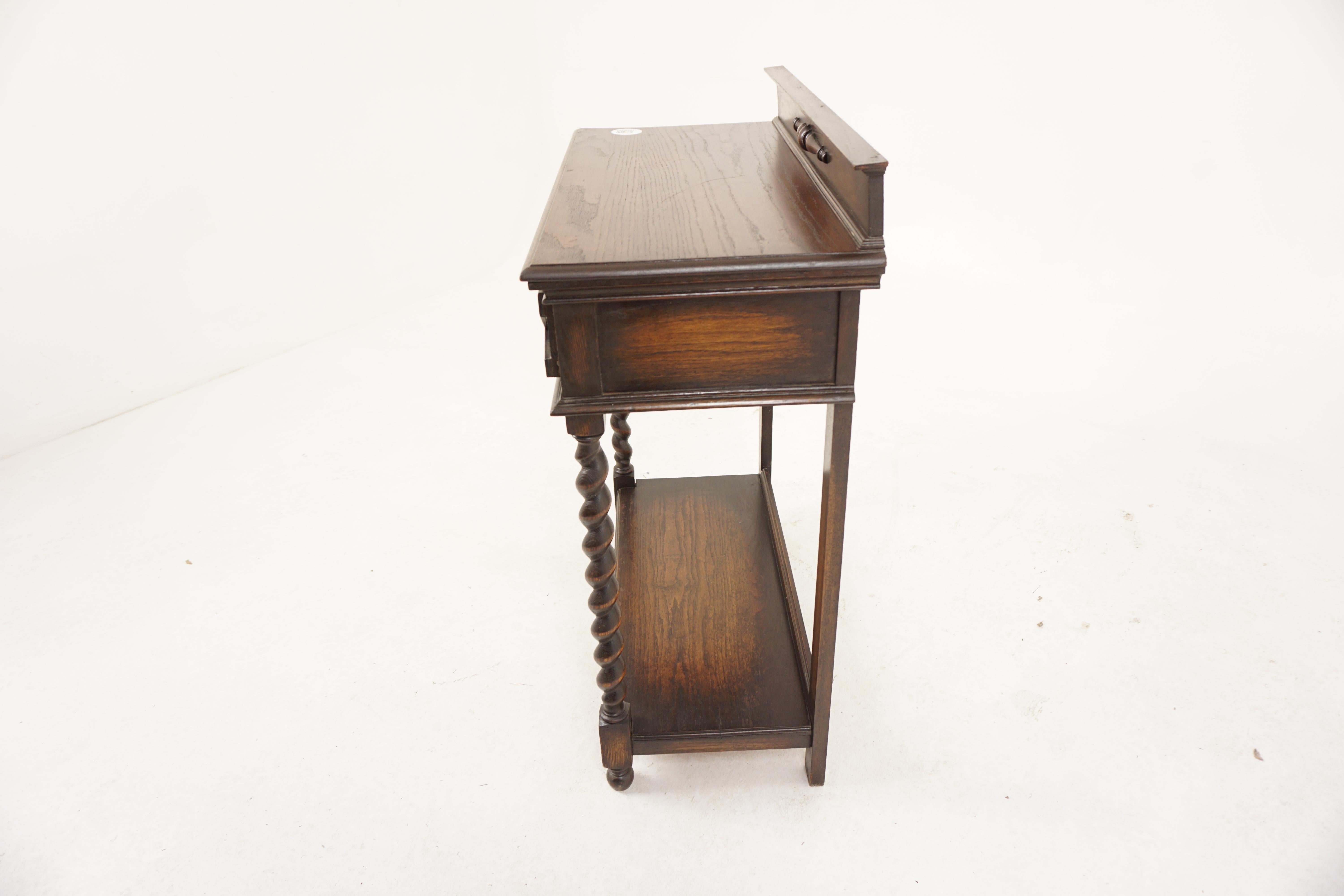 Antique Oak Barley Twist Hall Table, Sofa Table, Scotland 1910, H603 2