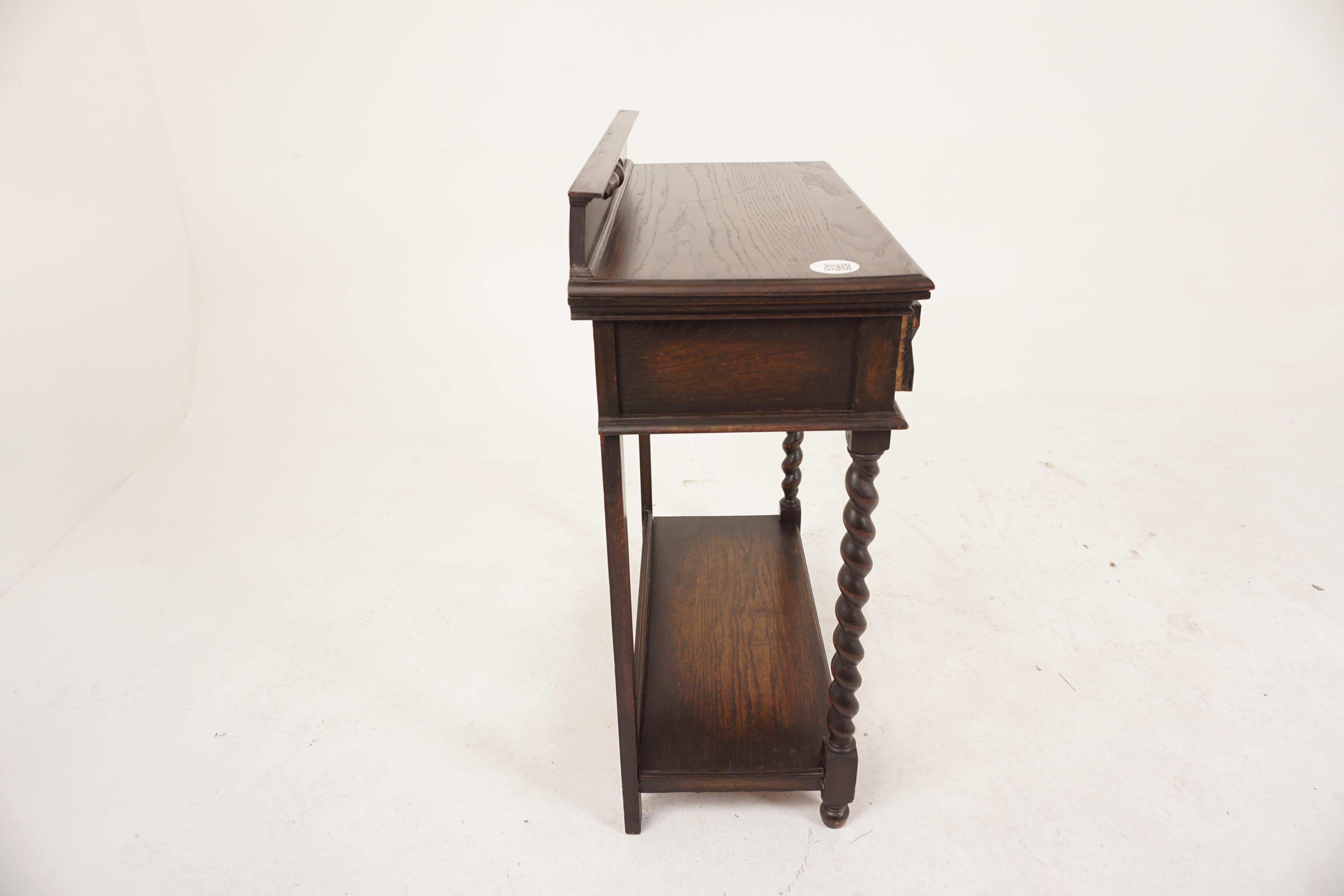 Antique Oak Barley Twist Hall Table, Sofa Table, Scotland 1910, H603 3