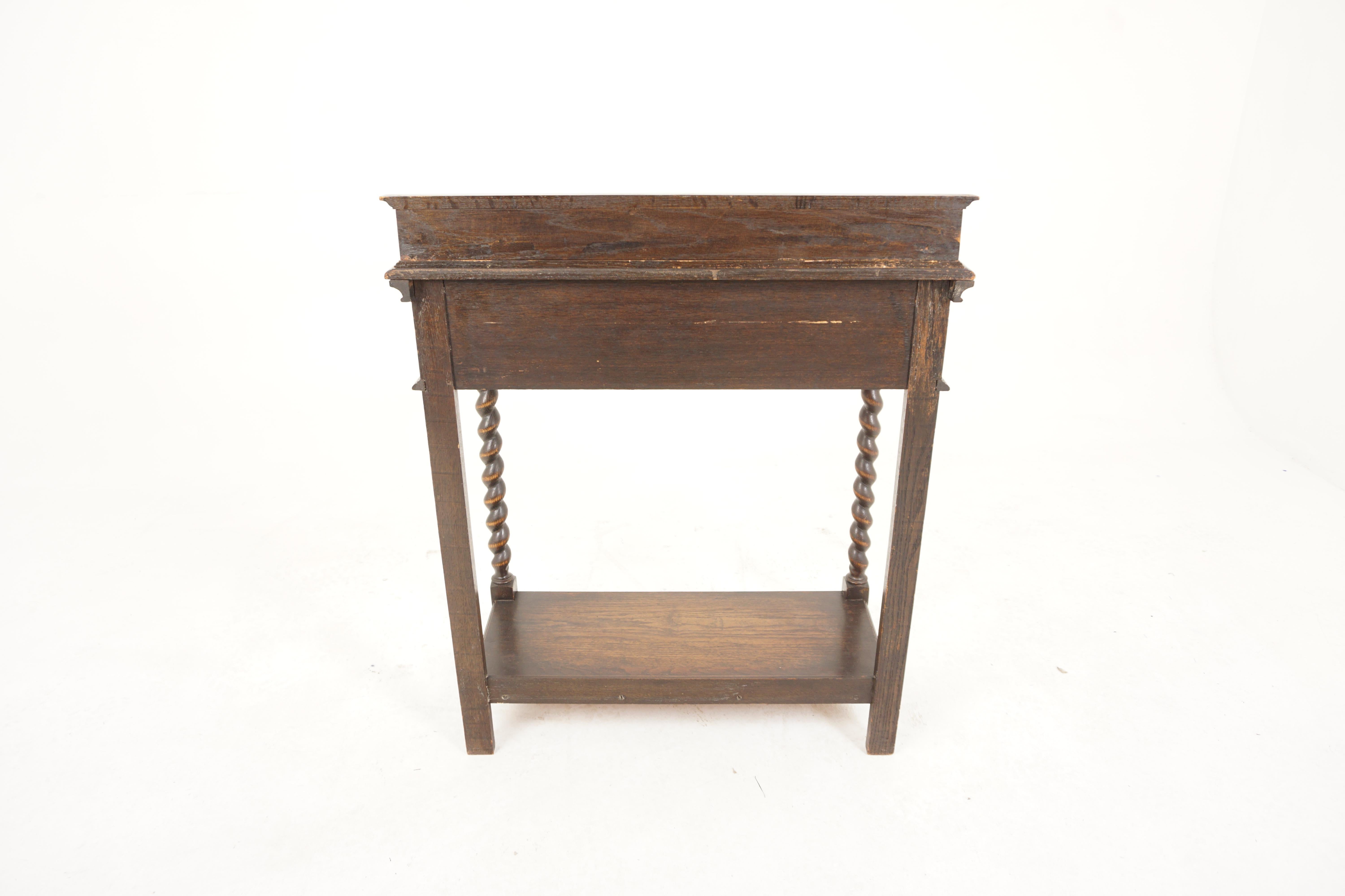 Antique Oak Barley Twist Hall Table, Sofa Table, Scotland 1910, H603 4