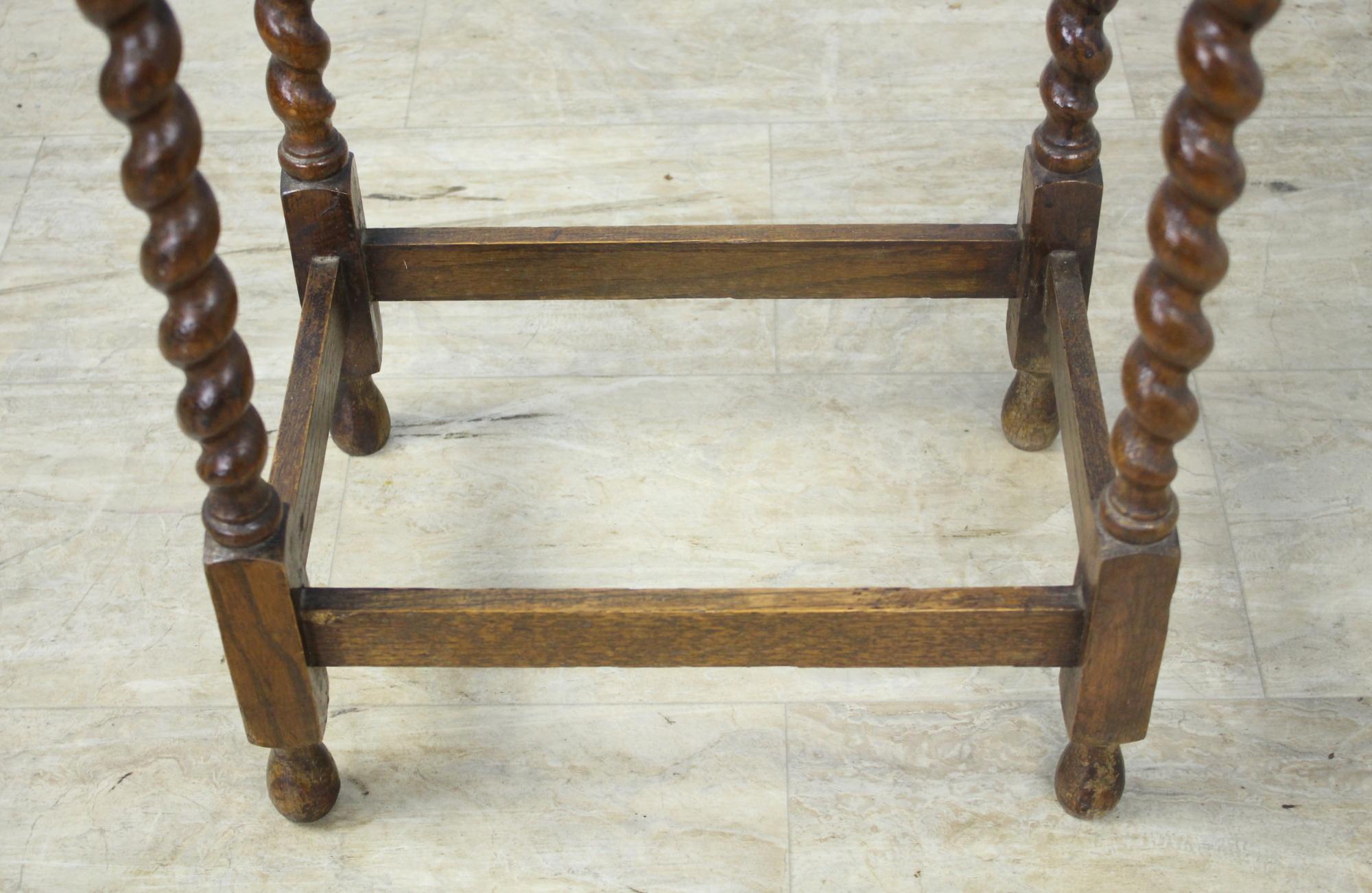 Antique Oak Barley Twist Side Table 1
