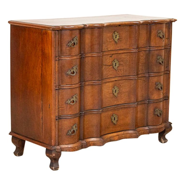 Antique Oak Baroque Tall Chest of Drawers, Denmark at 1stDibs