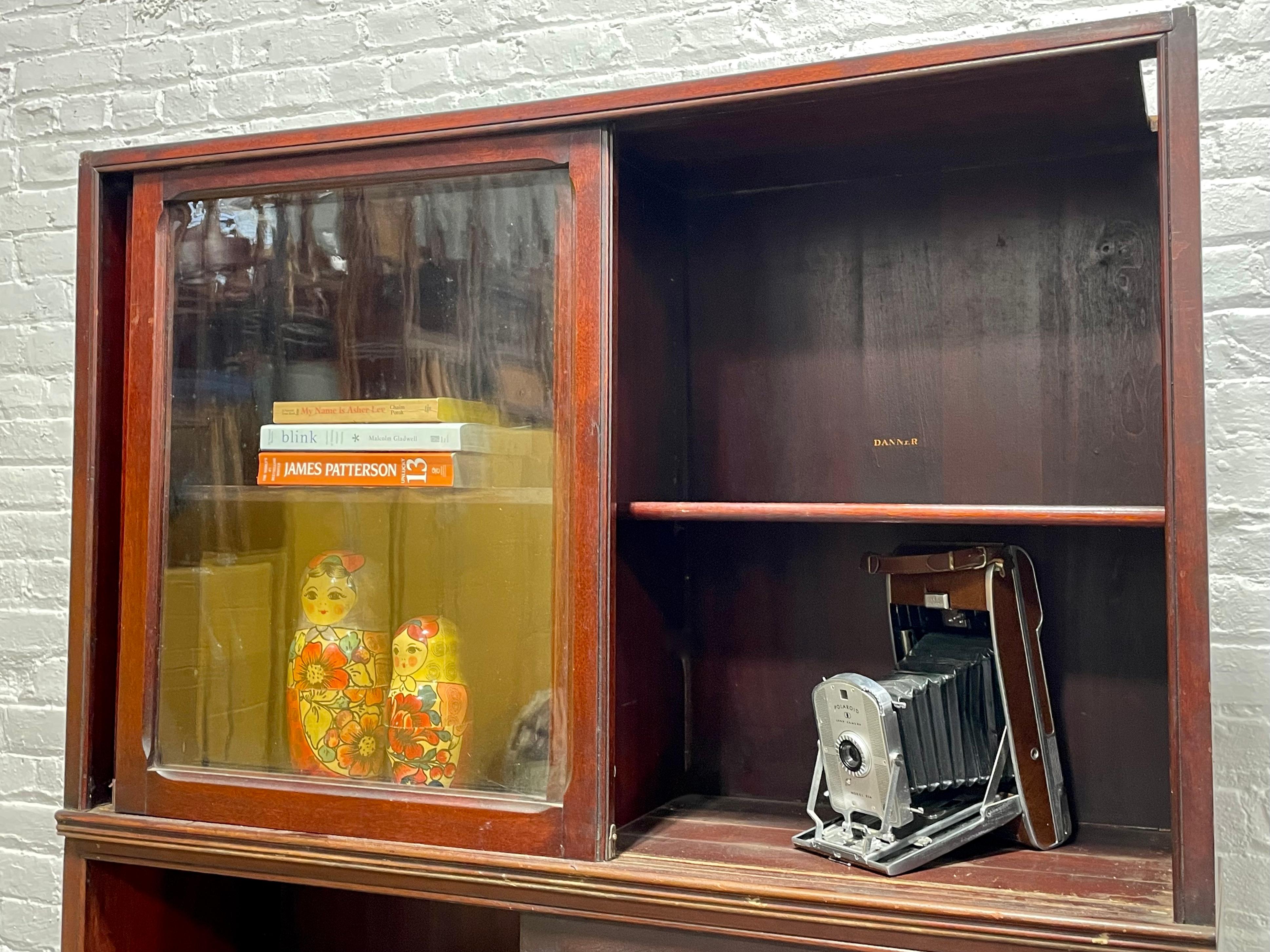 20th Century Antique Oak Barrister Bookcase / China Cabinet by Danner Furniture, circa 1910s