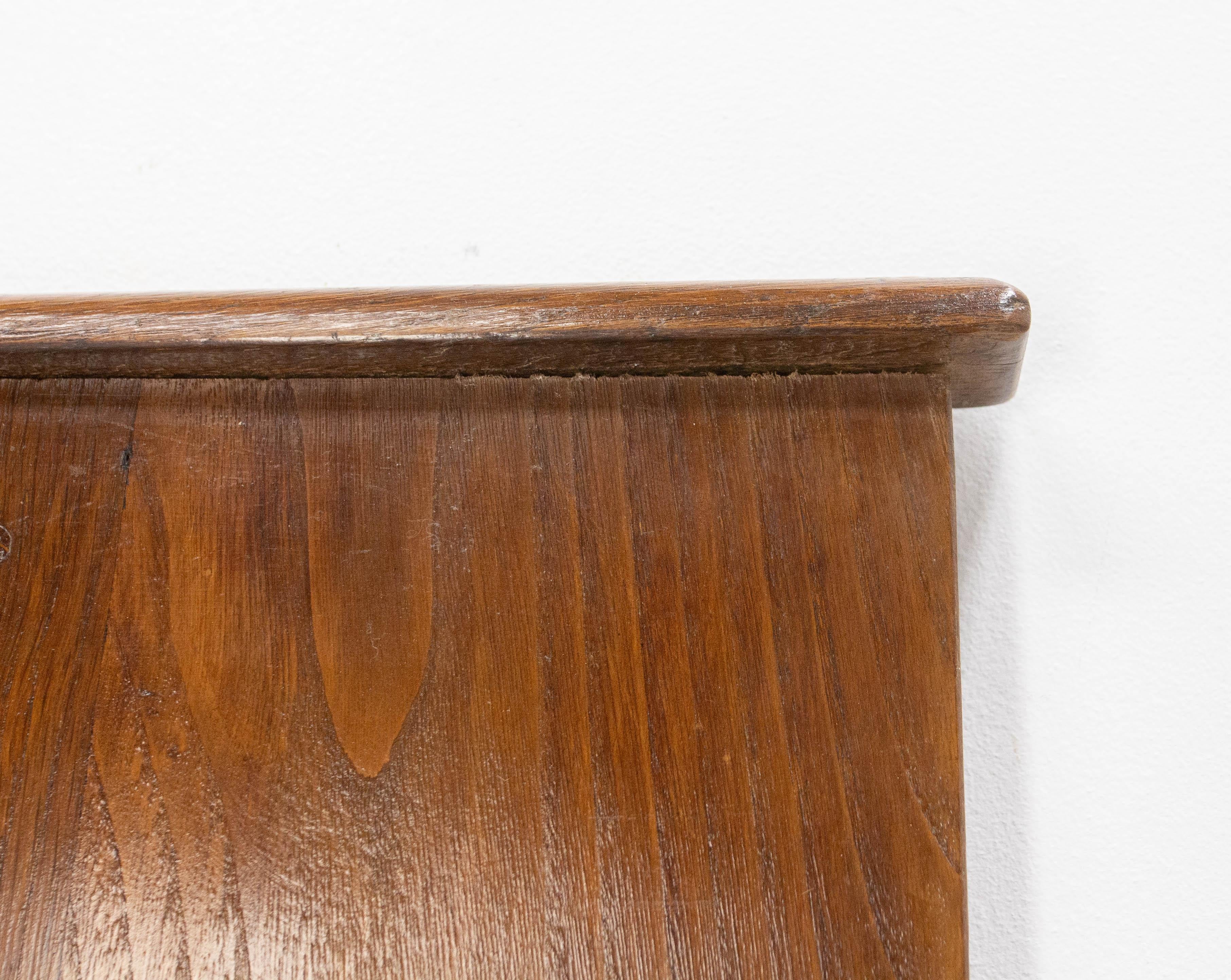 Antique Oak Bed Headboard Neogothic King Size Late 19th Century 3