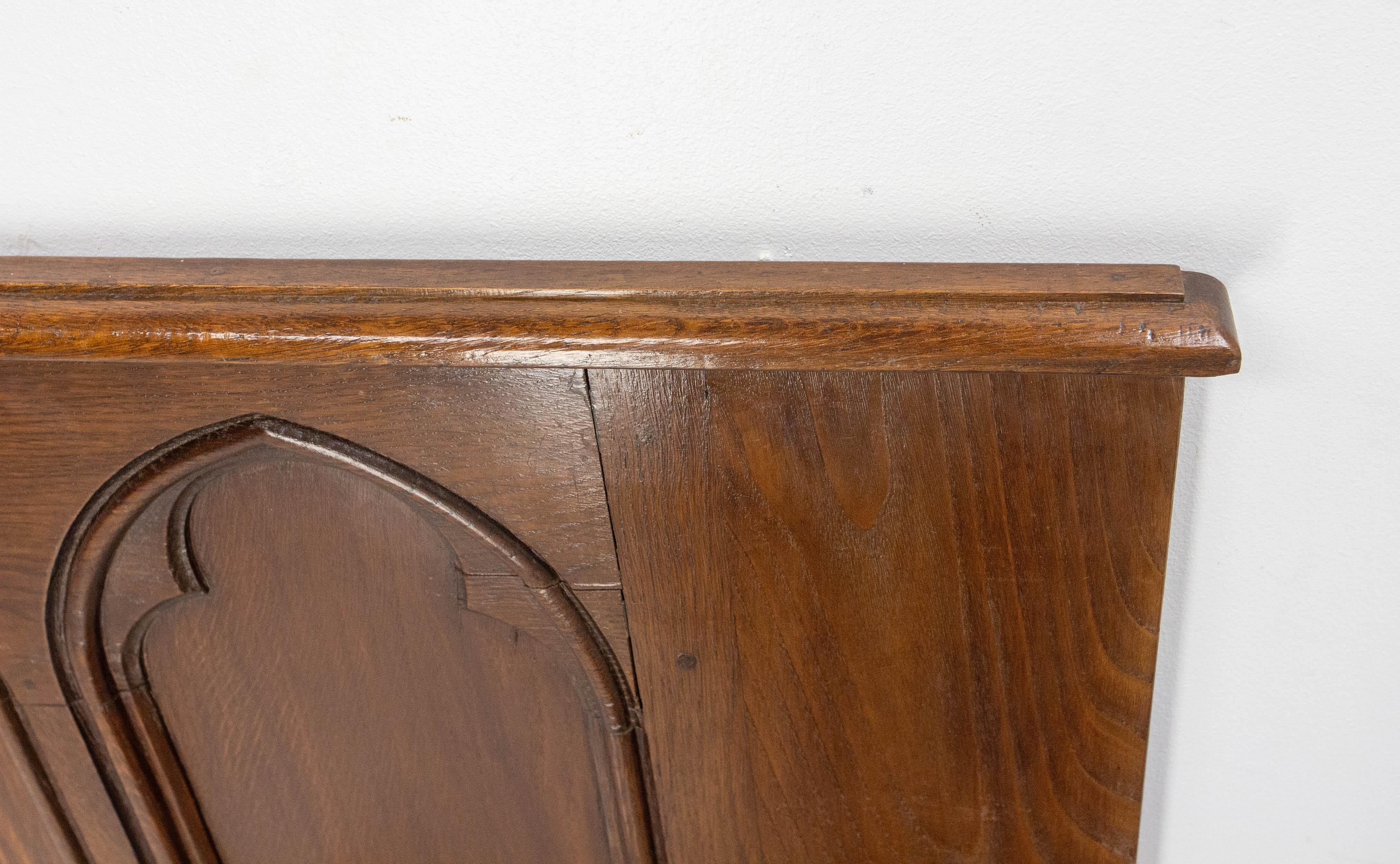 Antique Oak Bed Headboard Neogothic King Size Late 19th Century 4