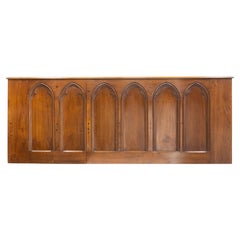 Antique Oak Bed Headboard Neogothic King Size Late 19th Century