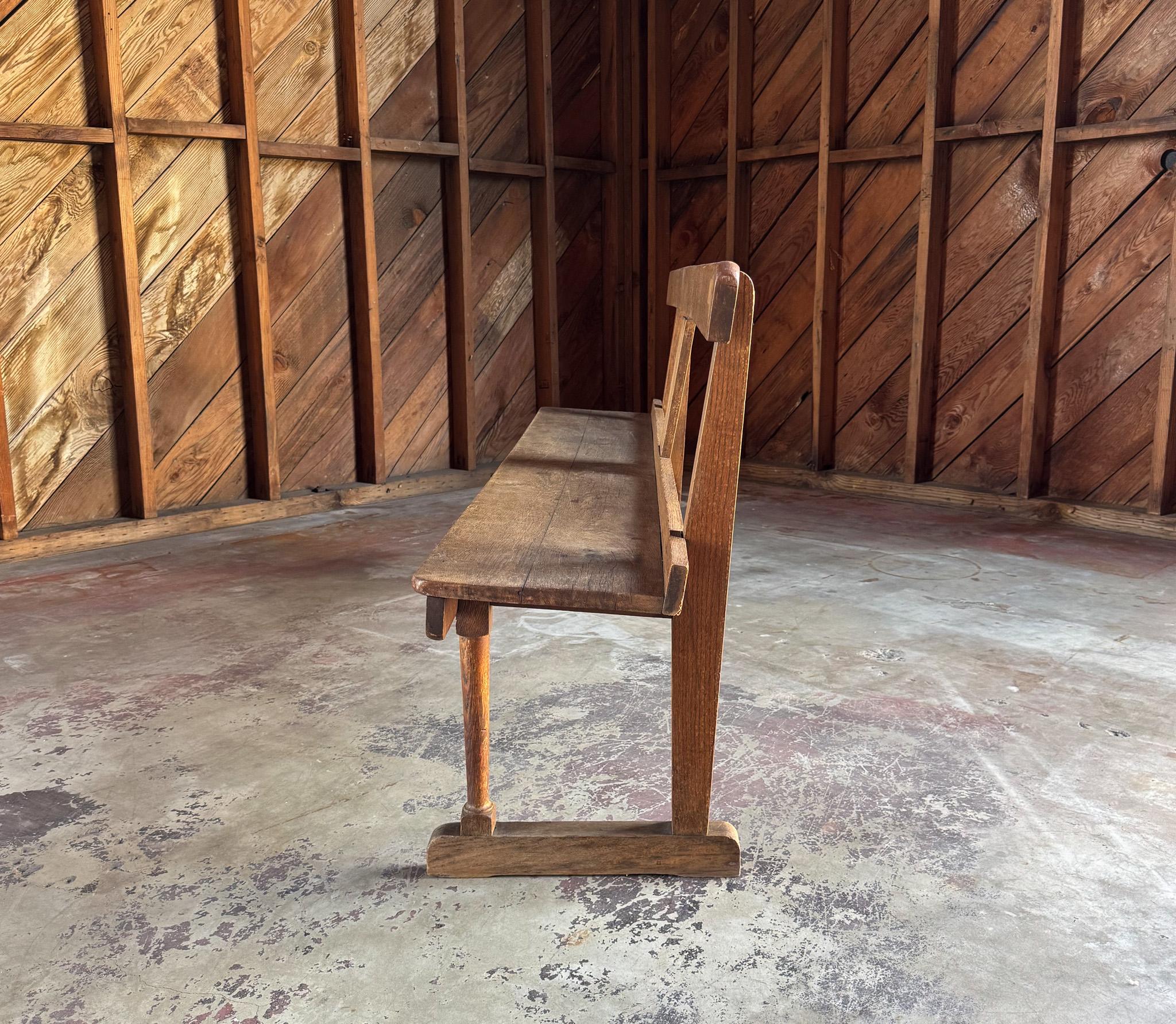 Antique Oak Bench, England, Early 20th Century For Sale 6