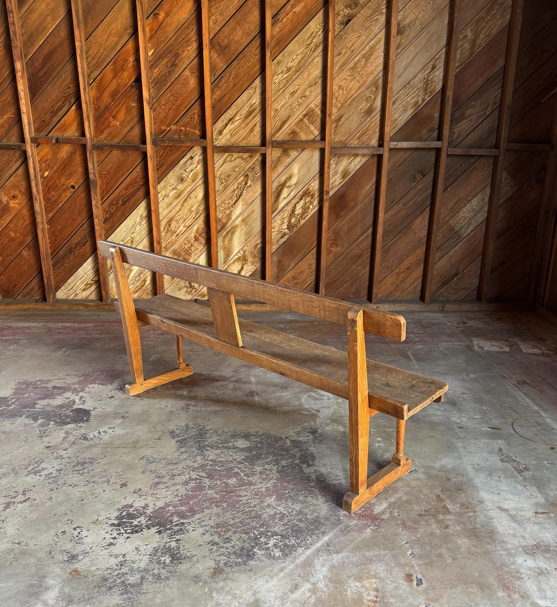 Antique Oak Bench, England, Early 20th Century For Sale 8