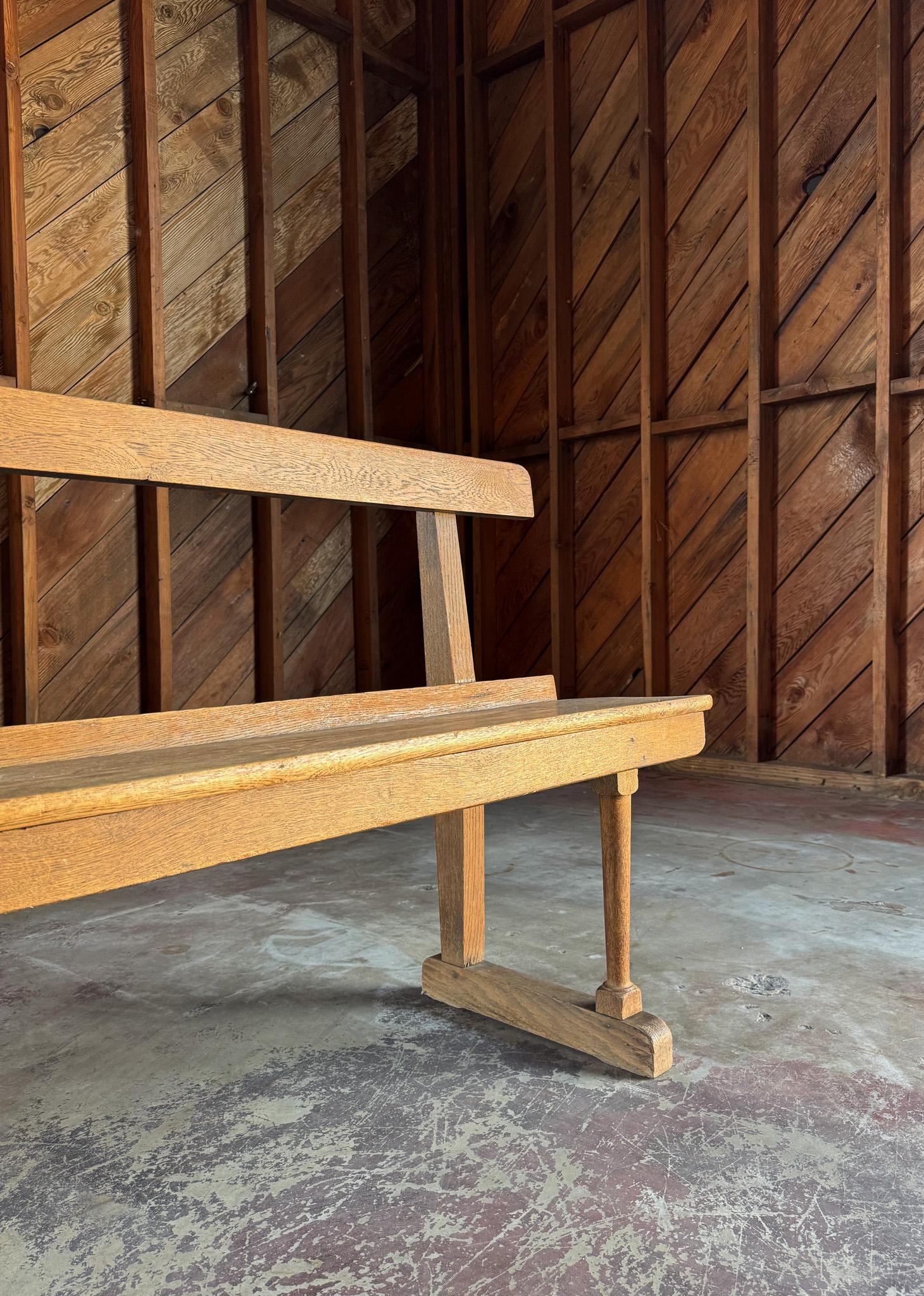 Antique Oak Bench, England, Early 20th Century For Sale 9