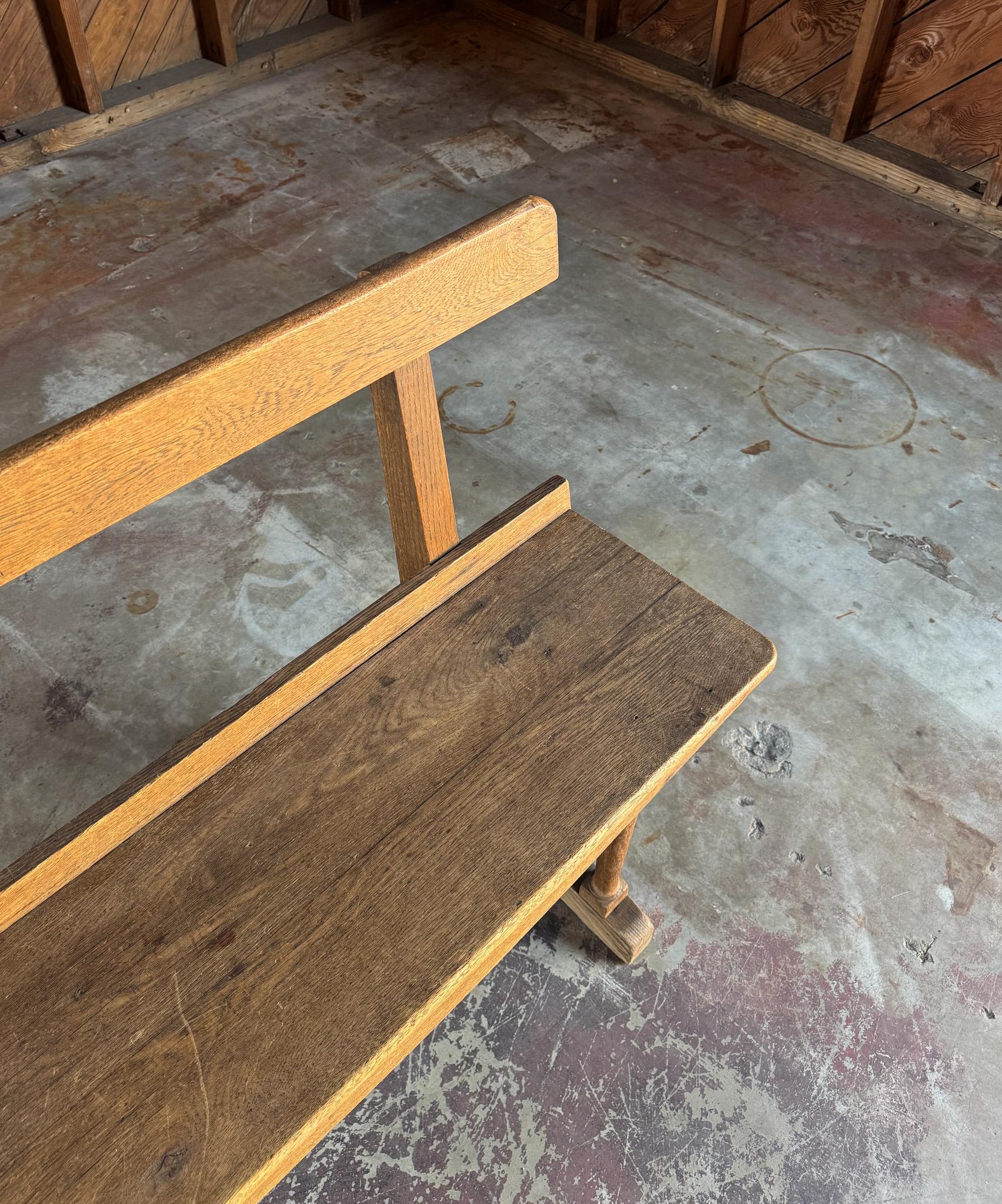 Antique Oak Bench, England, Early 20th Century In Good Condition For Sale In San Juan Capistrano, CA