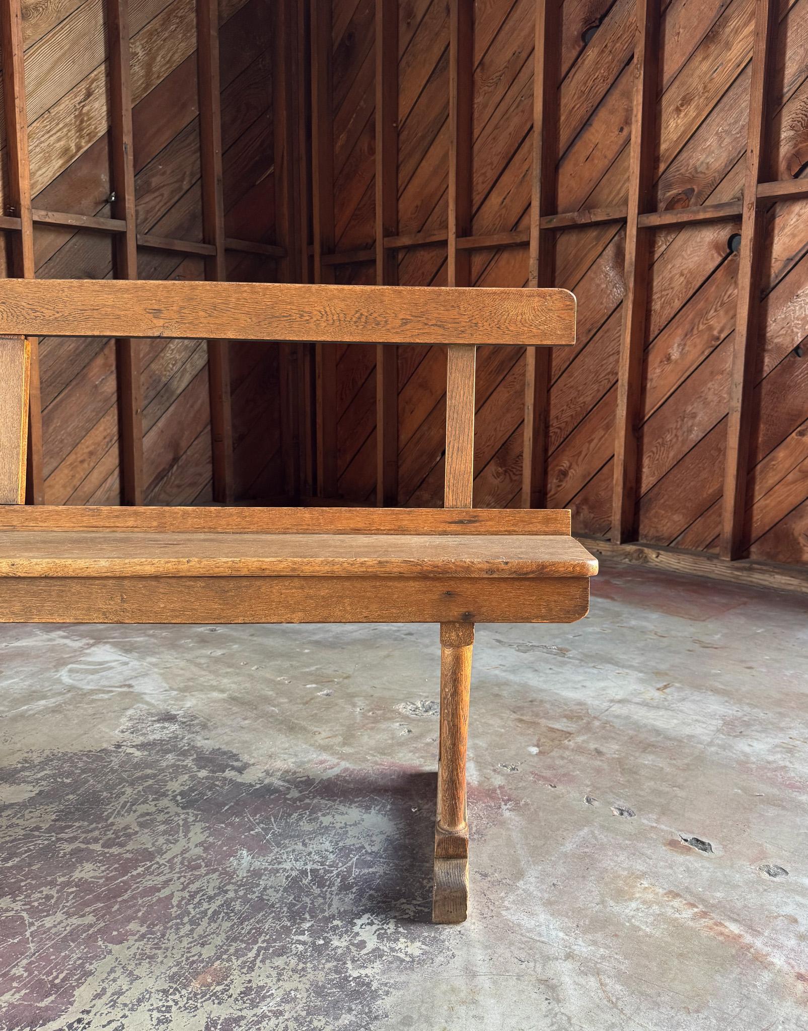 Antique Oak Bench, England, Early 20th Century For Sale 1